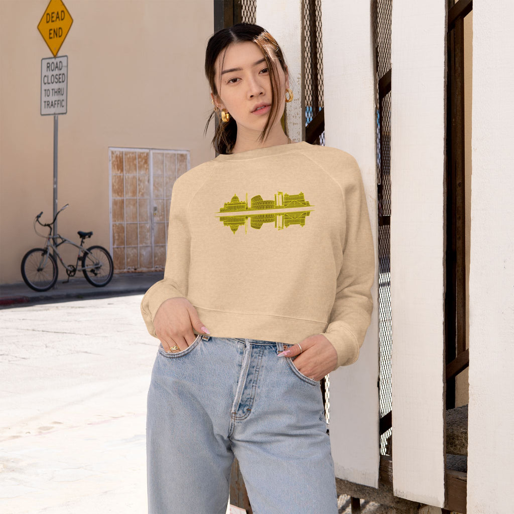 Cropped Pullover — 'ROME' Soundwave Graphic Women's Fleece