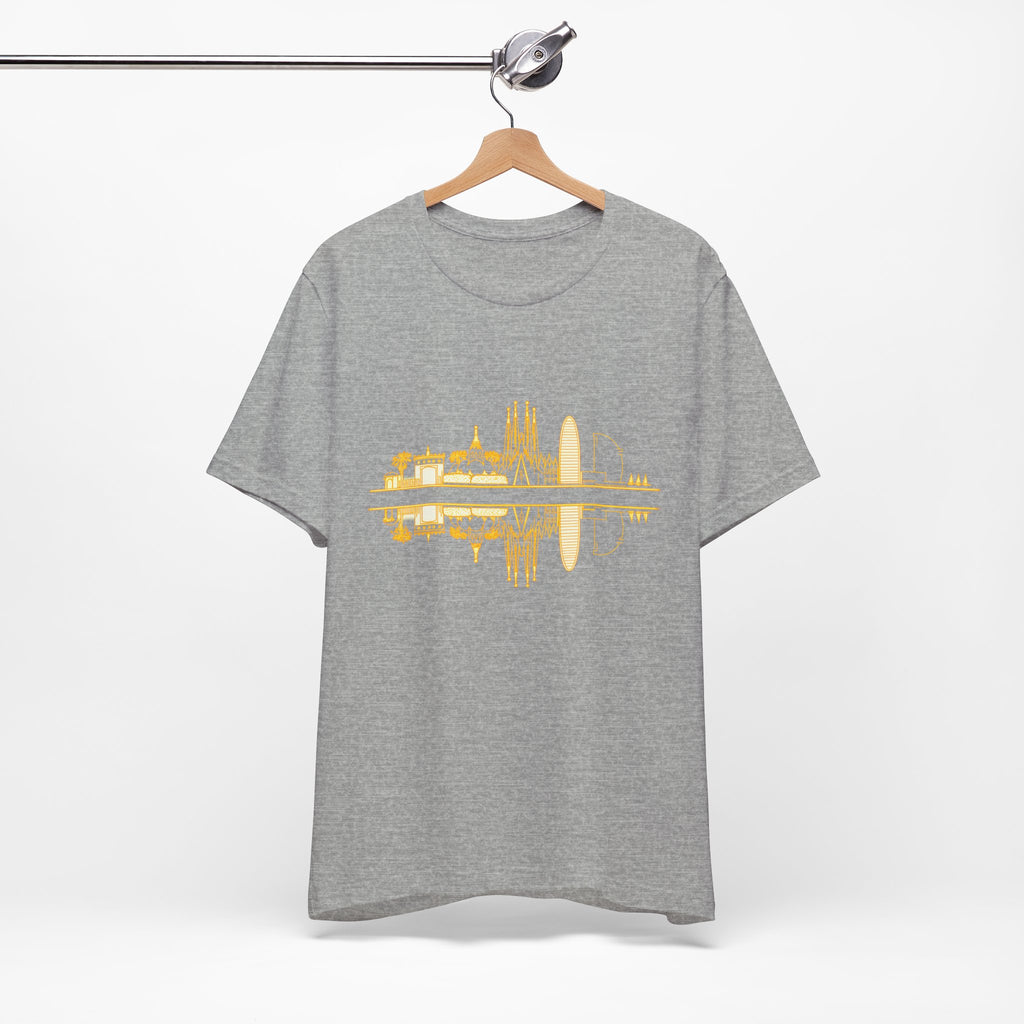 City Skyline Reflection T‑Shirt — Barcelona Landmark