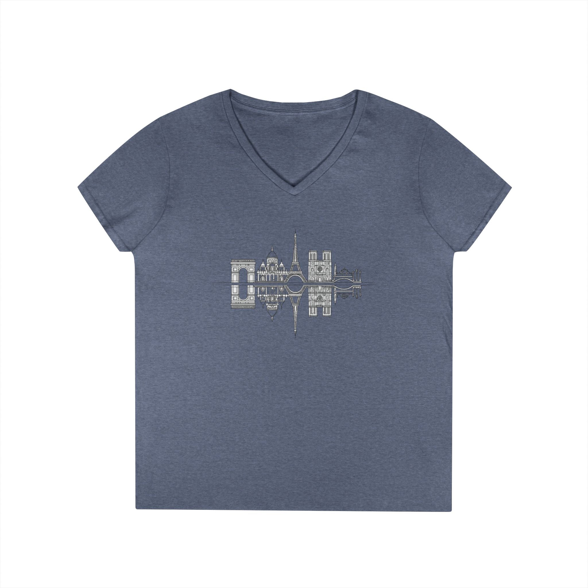 Paris Skyline V-Neck T-Shirt