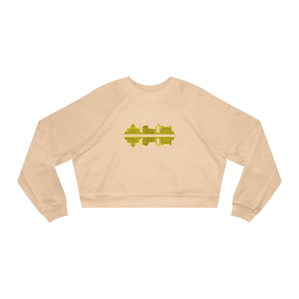Cropped Pullover — 'ROME' Soundwave Graphic Women's Fleece