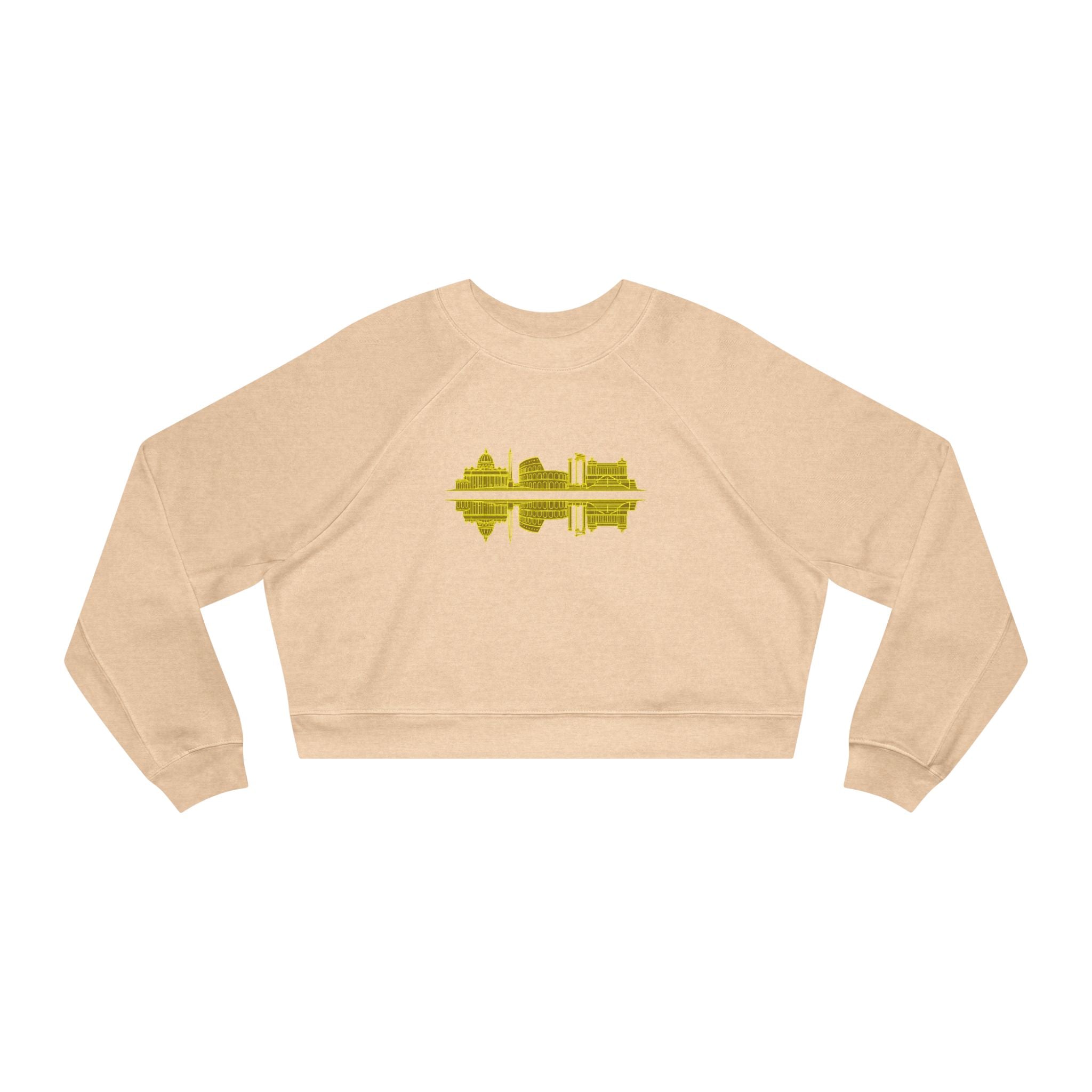 Cropped Pullover — 'ROME' Soundwave Graphic Women's Fleece