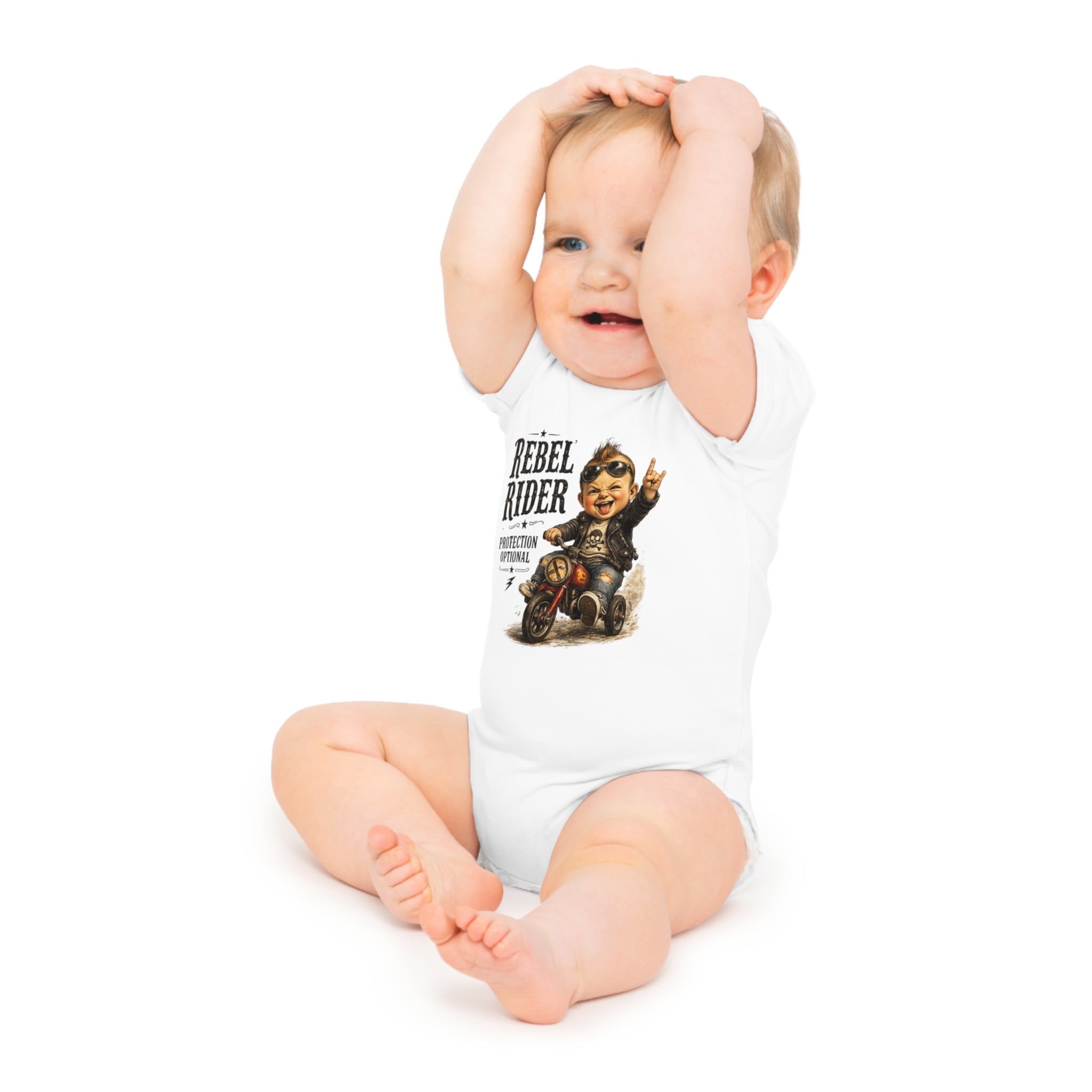 Rebel Rider Baby Bodysuit – Cute Motorcycle Baby Onesie