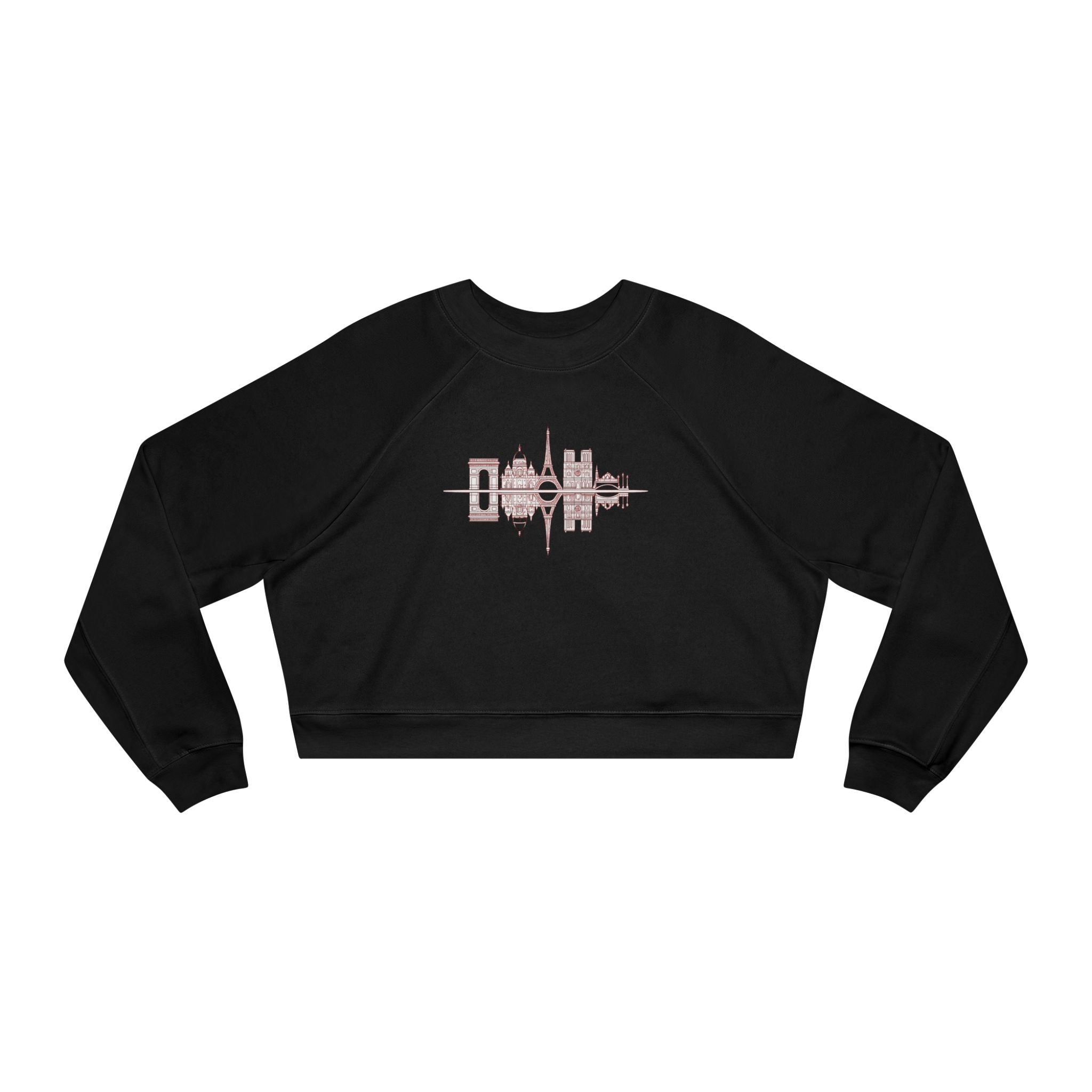 Cropped Pullover — 'PARIS' Soundwave Graphic Women's Fleece