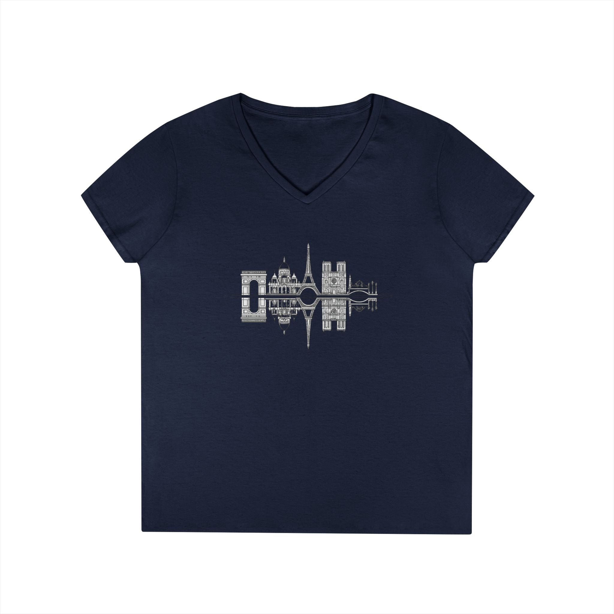Paris Skyline V-Neck T-Shirt