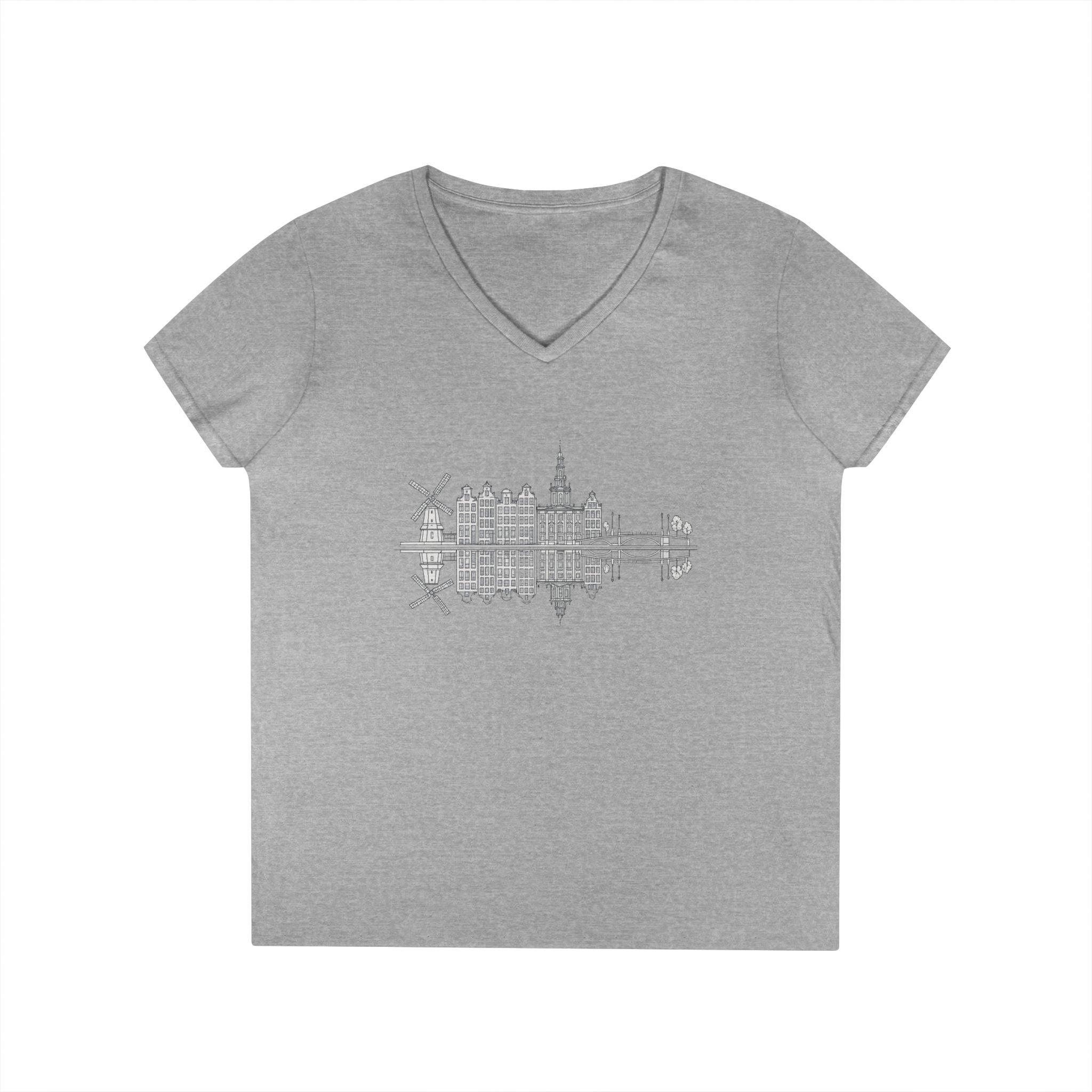 Amsterdam Skyline V-Neck Tee