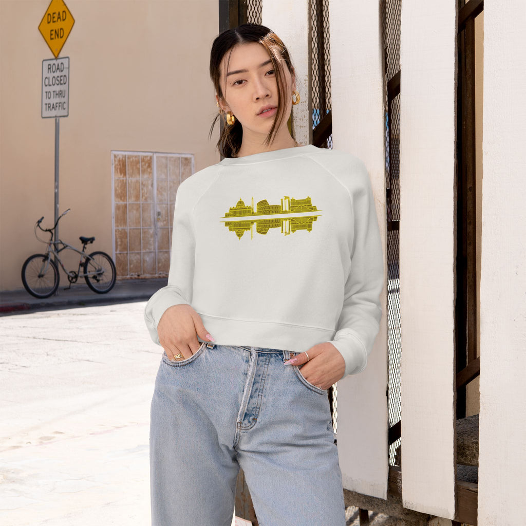 Cropped Pullover — 'ROME' Soundwave Graphic Women's Fleece