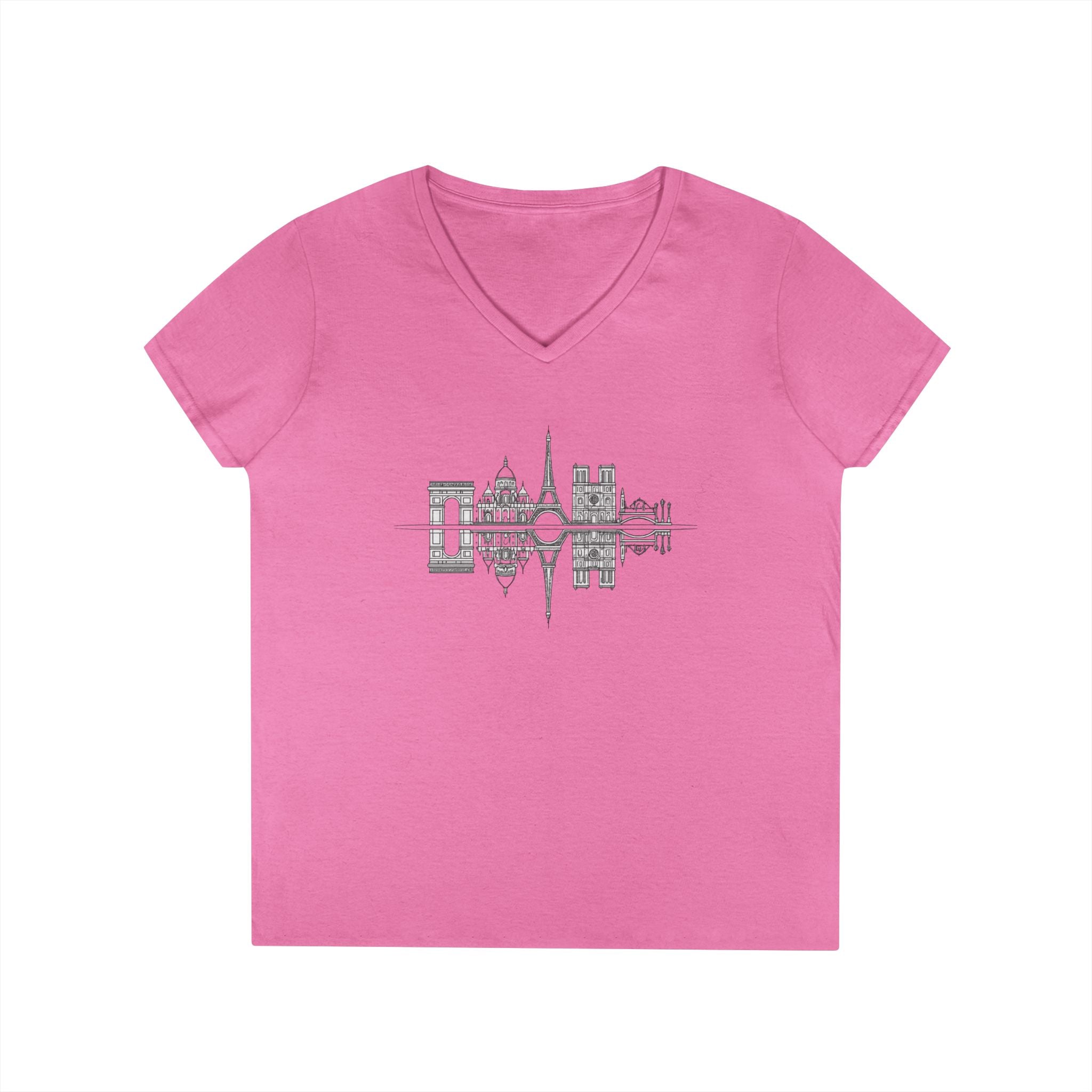 Paris Skyline V-Neck T-Shirt