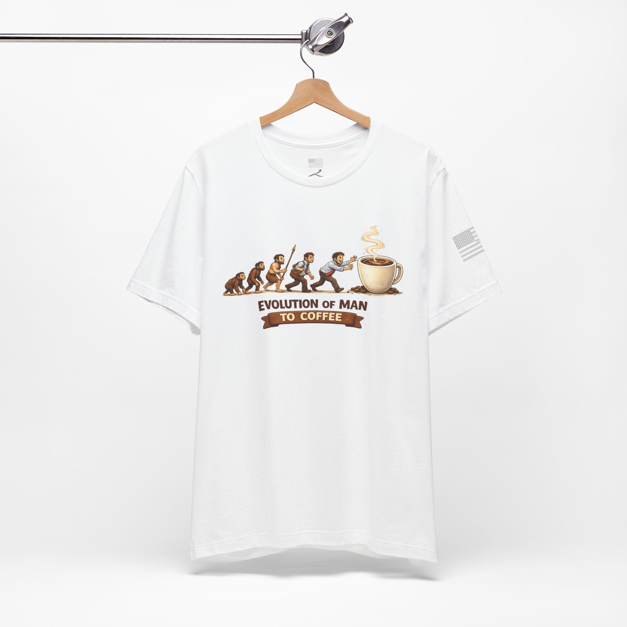 Evolution of Man to Coffee Drinker T-shirt