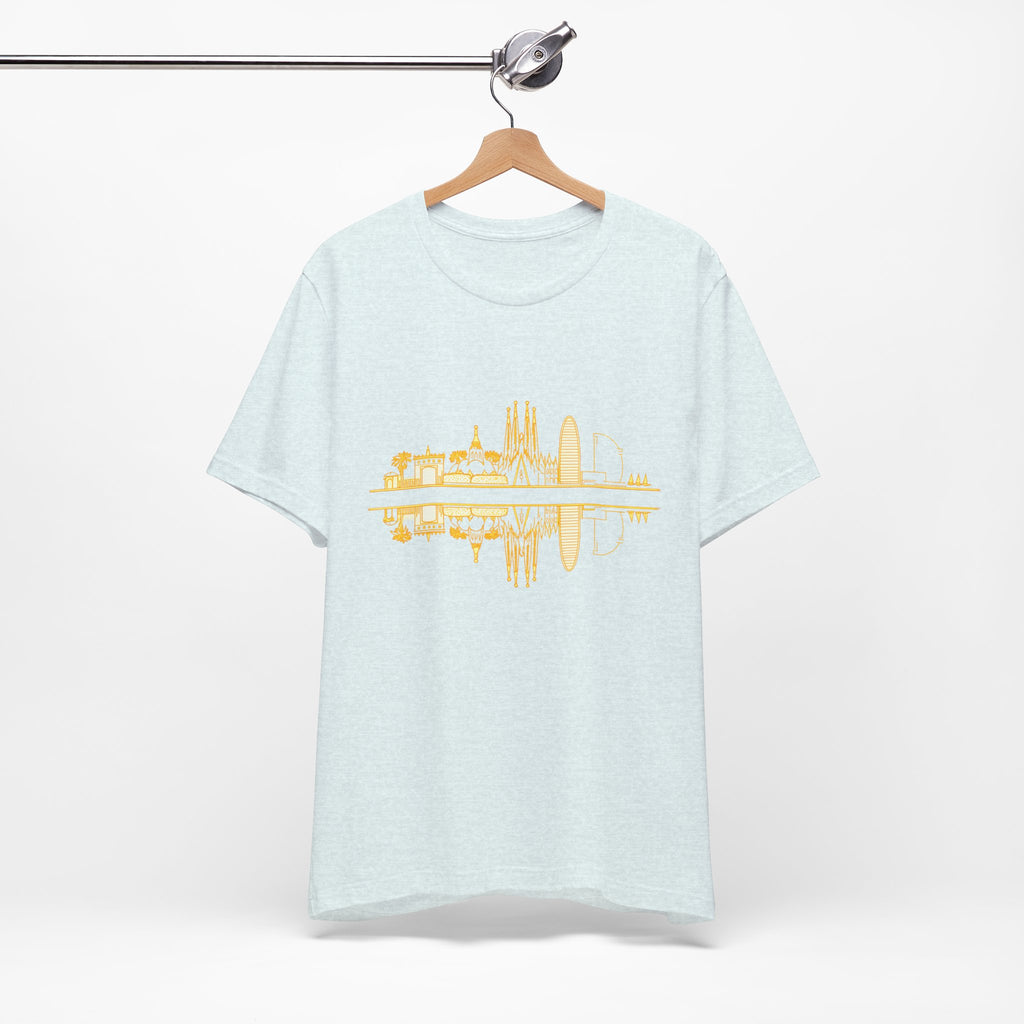 City Skyline Reflection T‑Shirt — Barcelona Landmark