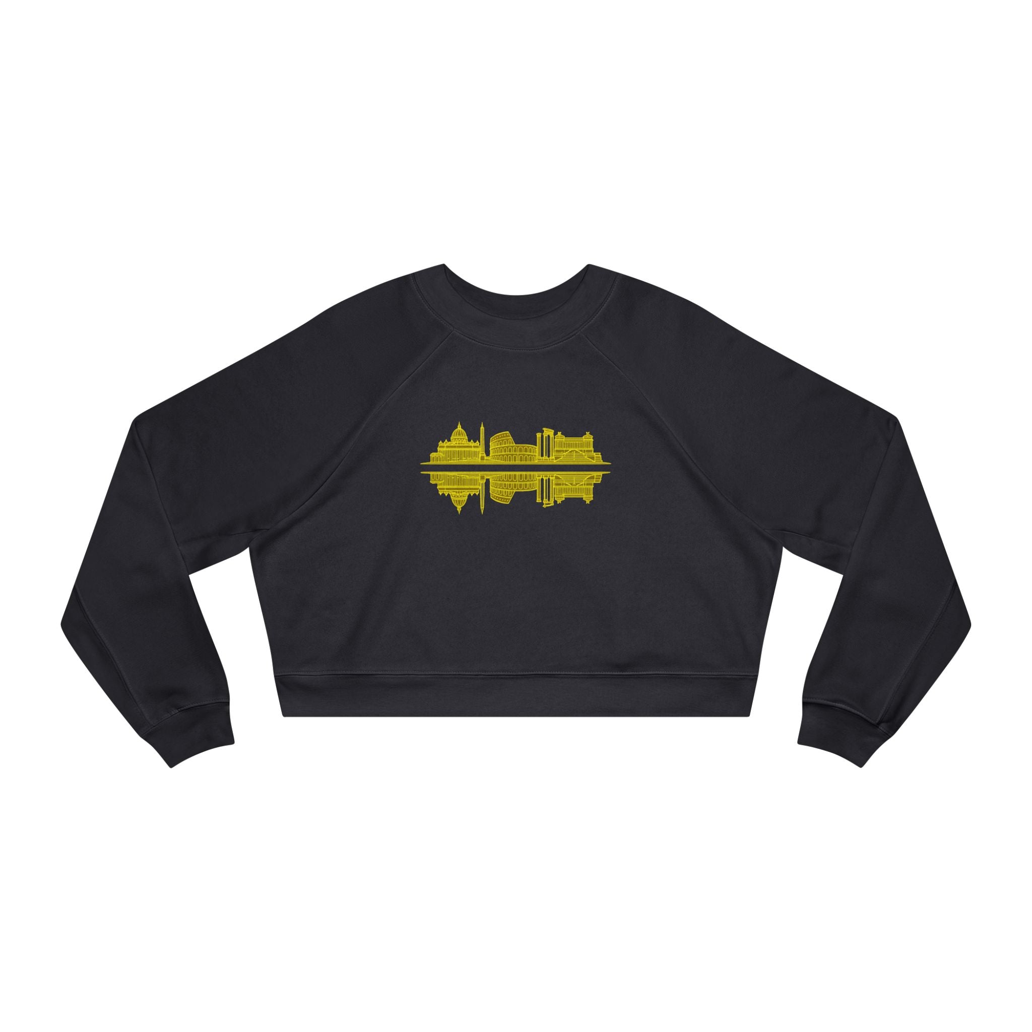 Cropped Pullover — 'ROME' Soundwave Graphic Women's Fleece