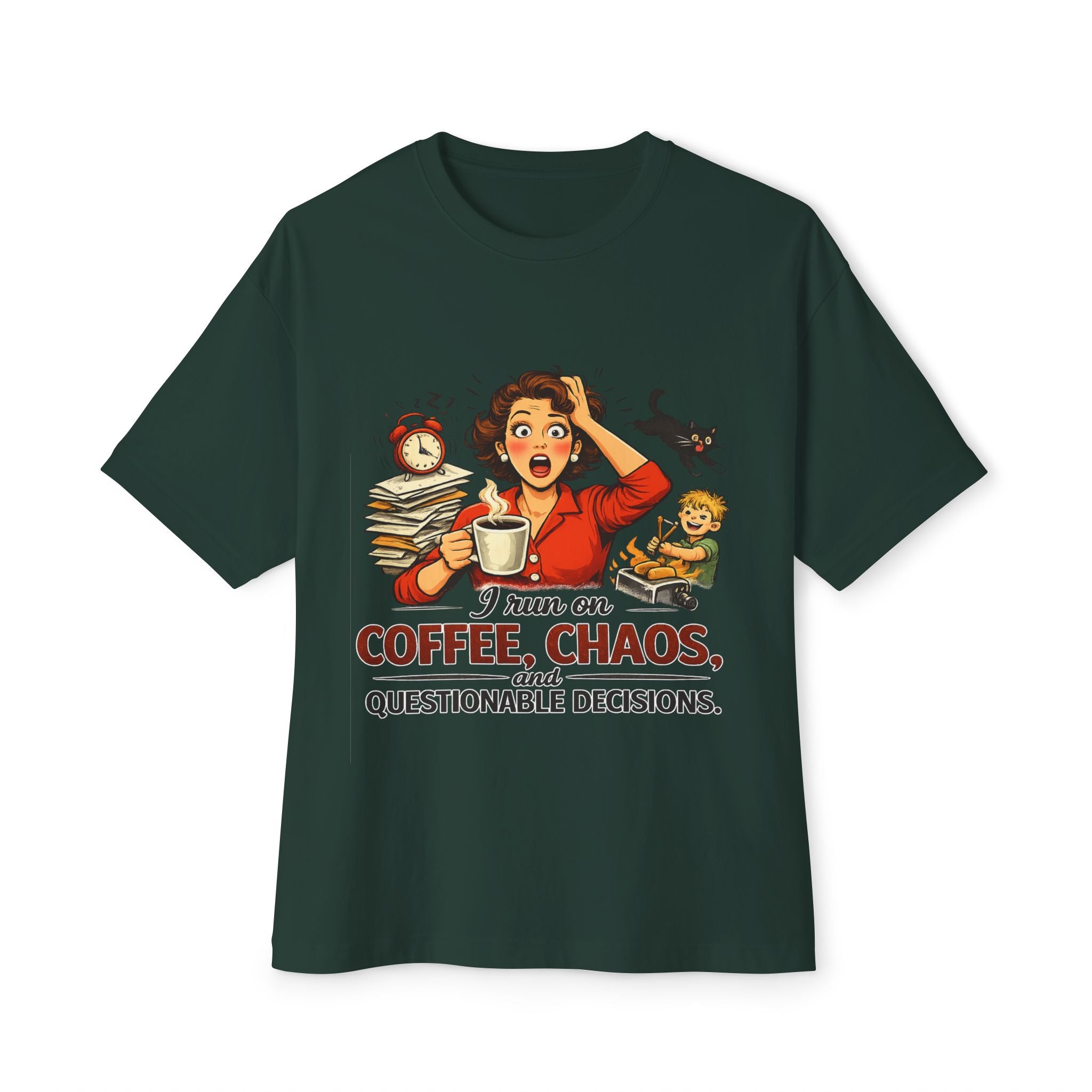 Coffee, Chaos & Questionable Decisions T-Shirt