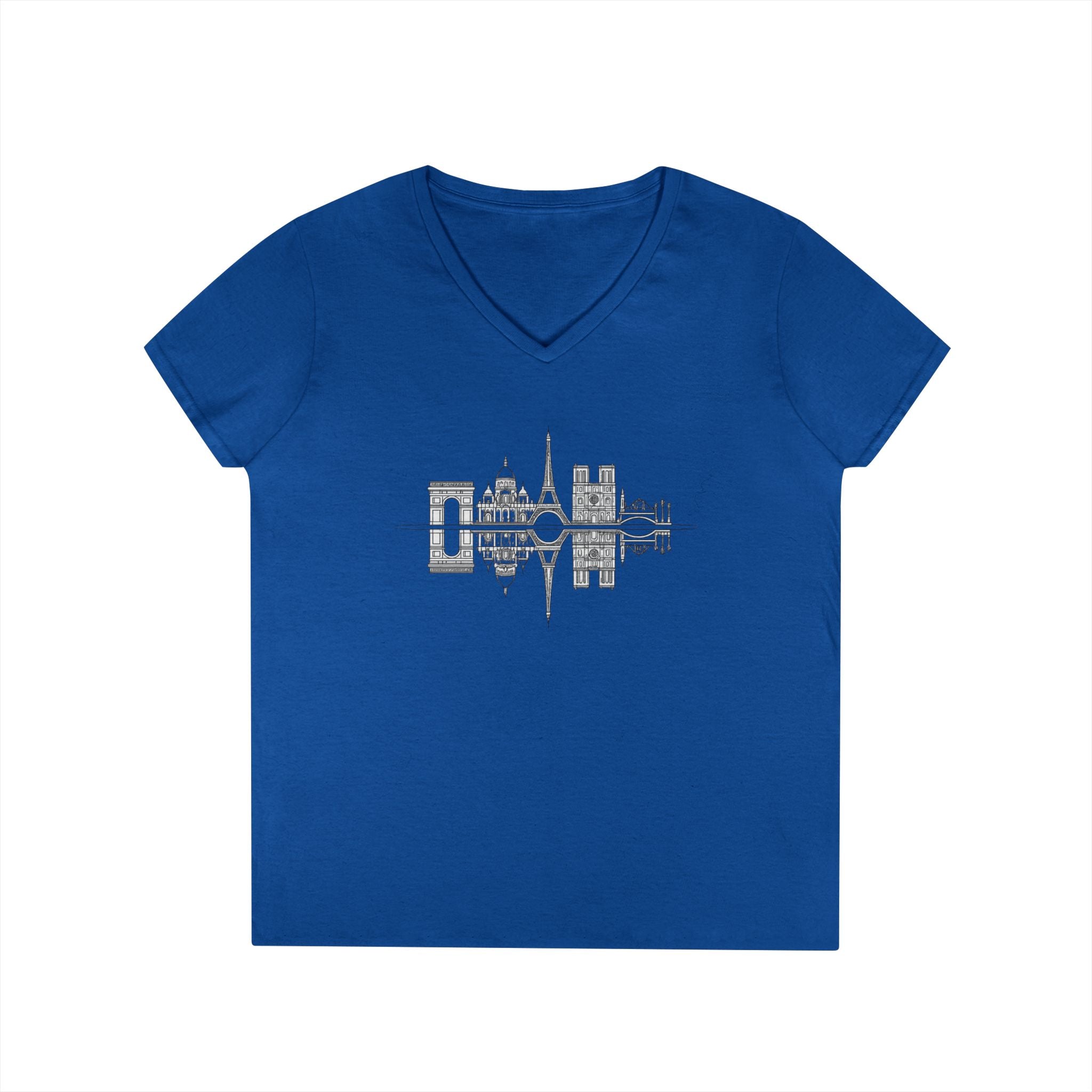 Paris Skyline V-Neck T-Shirt