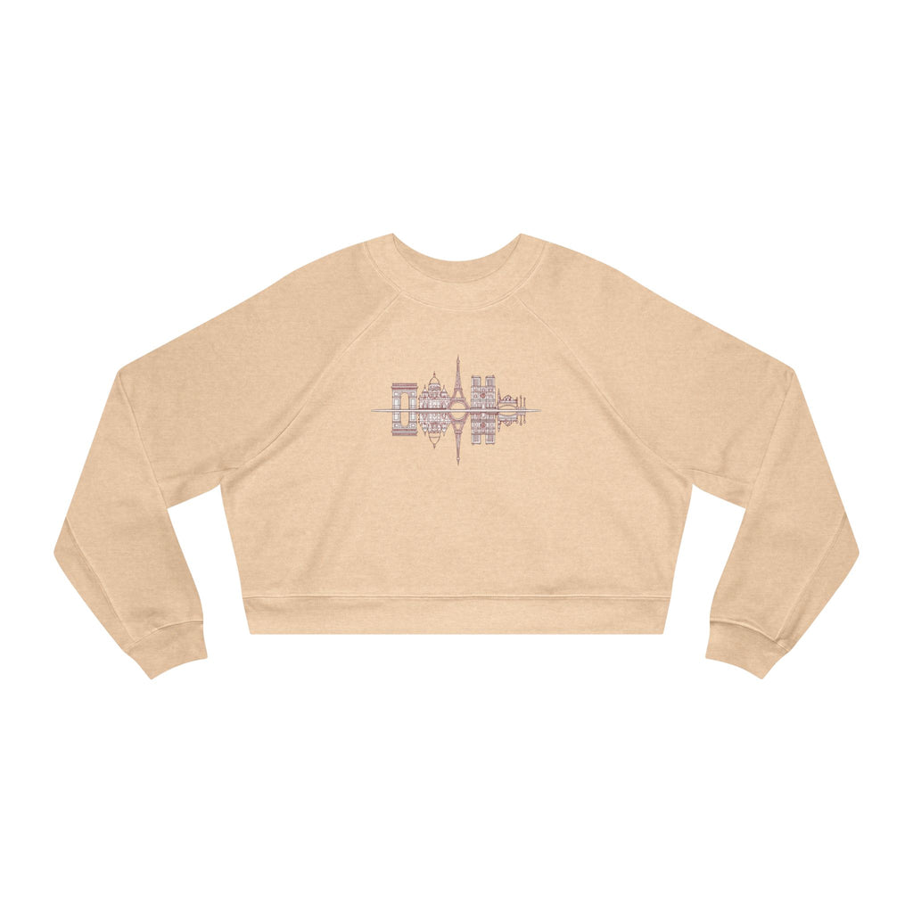 Cropped Pullover — 'PARIS' Soundwave Graphic Women's Fleece