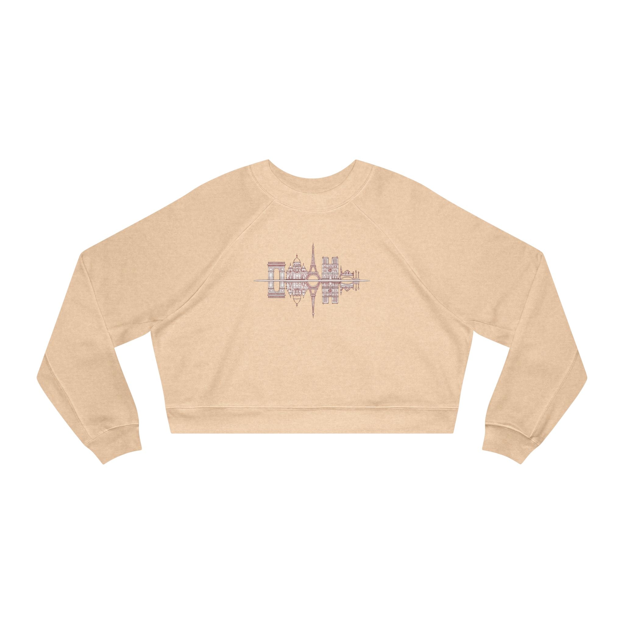 Cropped Pullover — 'PARIS' Soundwave Graphic Women's Fleece