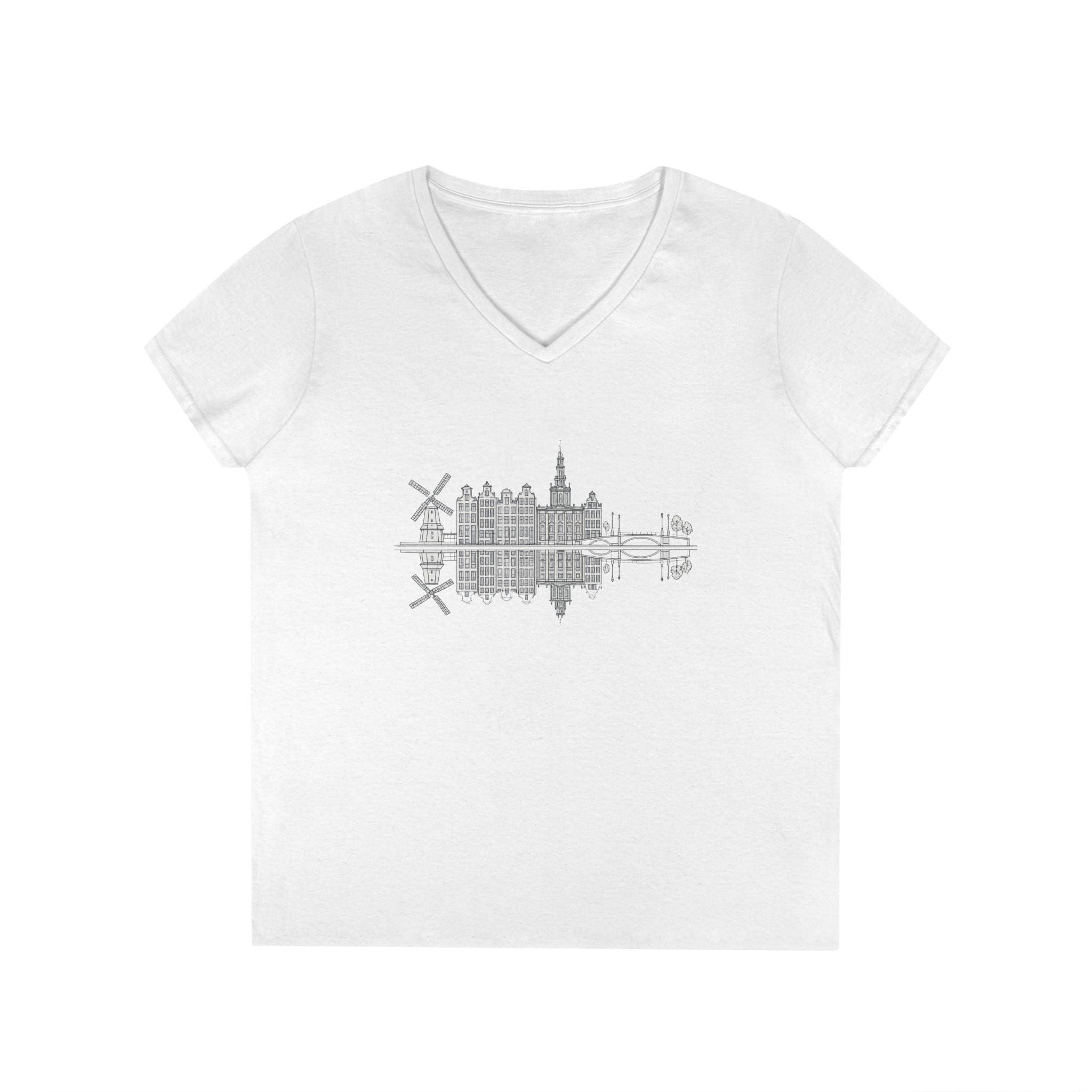 Amsterdam Skyline V-Neck Tee