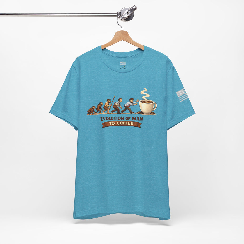 Evolution of Man to Coffee Drinker T-shirt