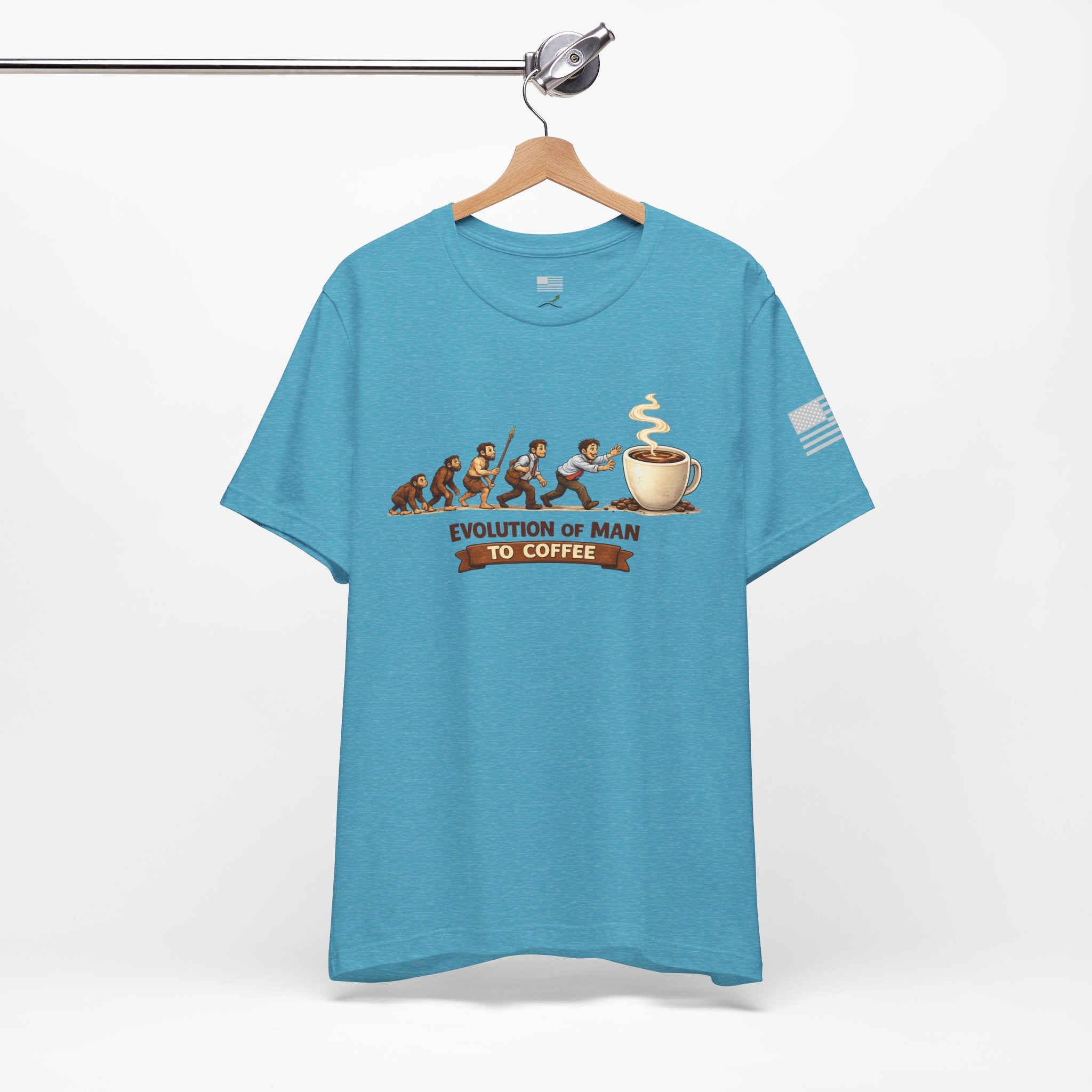 Evolution of Man to Coffee Drinker T-shirt