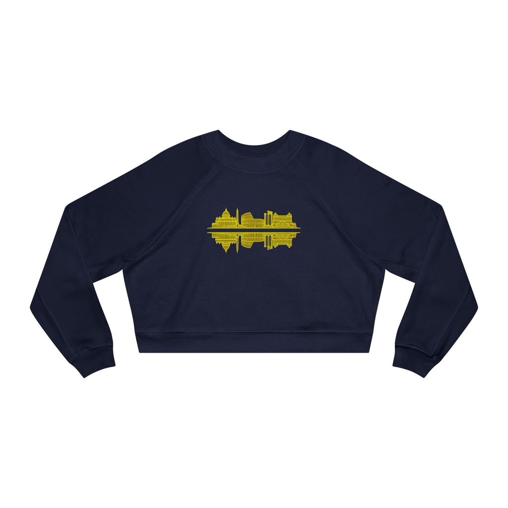 Cropped Pullover — 'ROME' Soundwave Graphic Women's Fleece