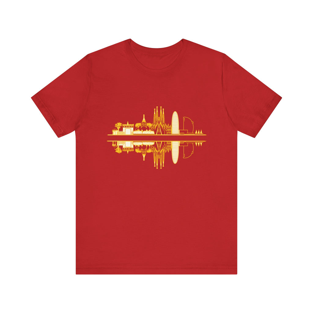 City Skyline Reflection T‑Shirt — Barcelona Landmark