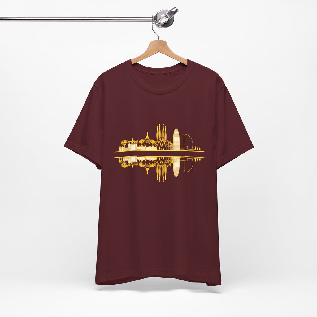 City Skyline Reflection T‑Shirt — Barcelona Landmark