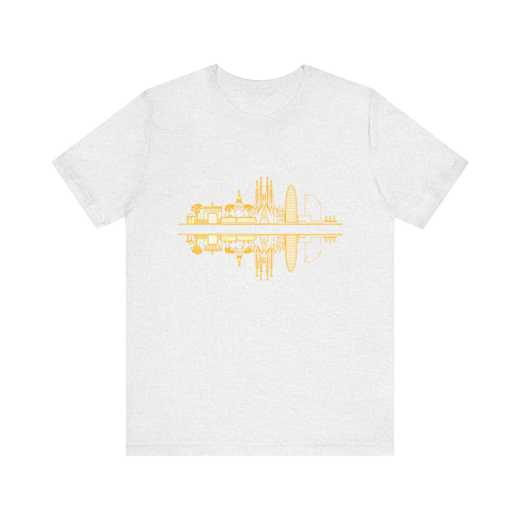 City Skyline Reflection T‑Shirt — Barcelona Landmark