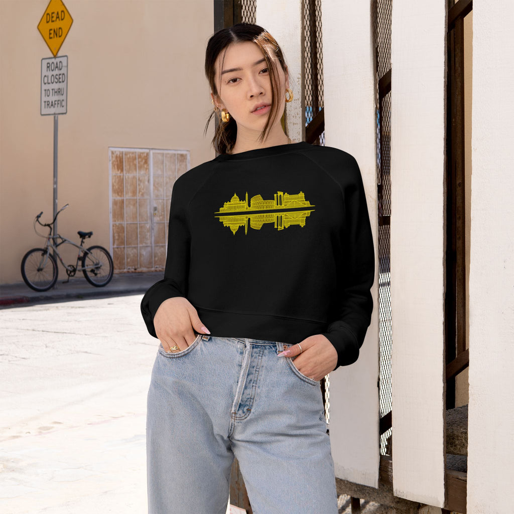 Cropped Pullover — 'ROME' Soundwave Graphic Women's Fleece