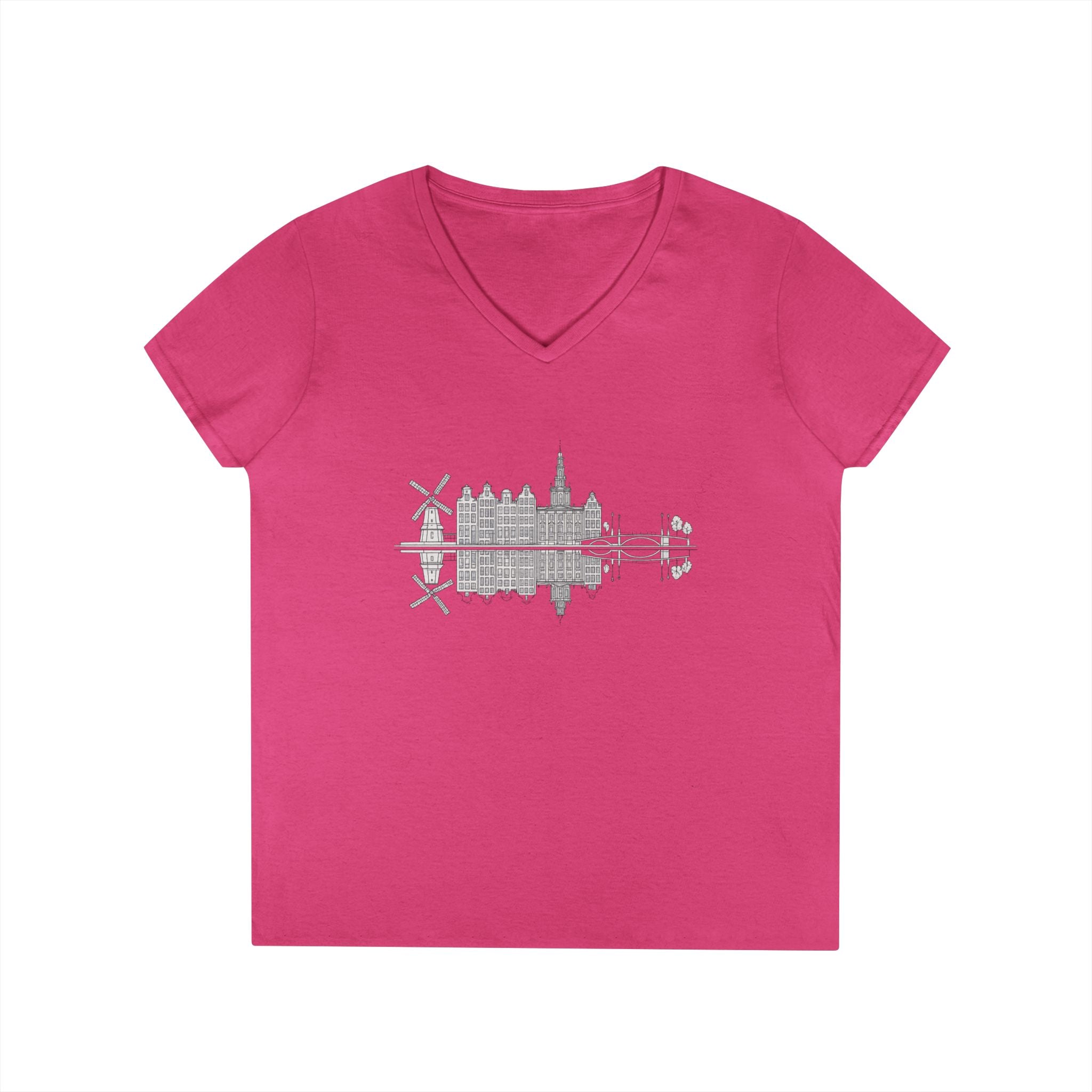 Amsterdam Skyline V-Neck Tee