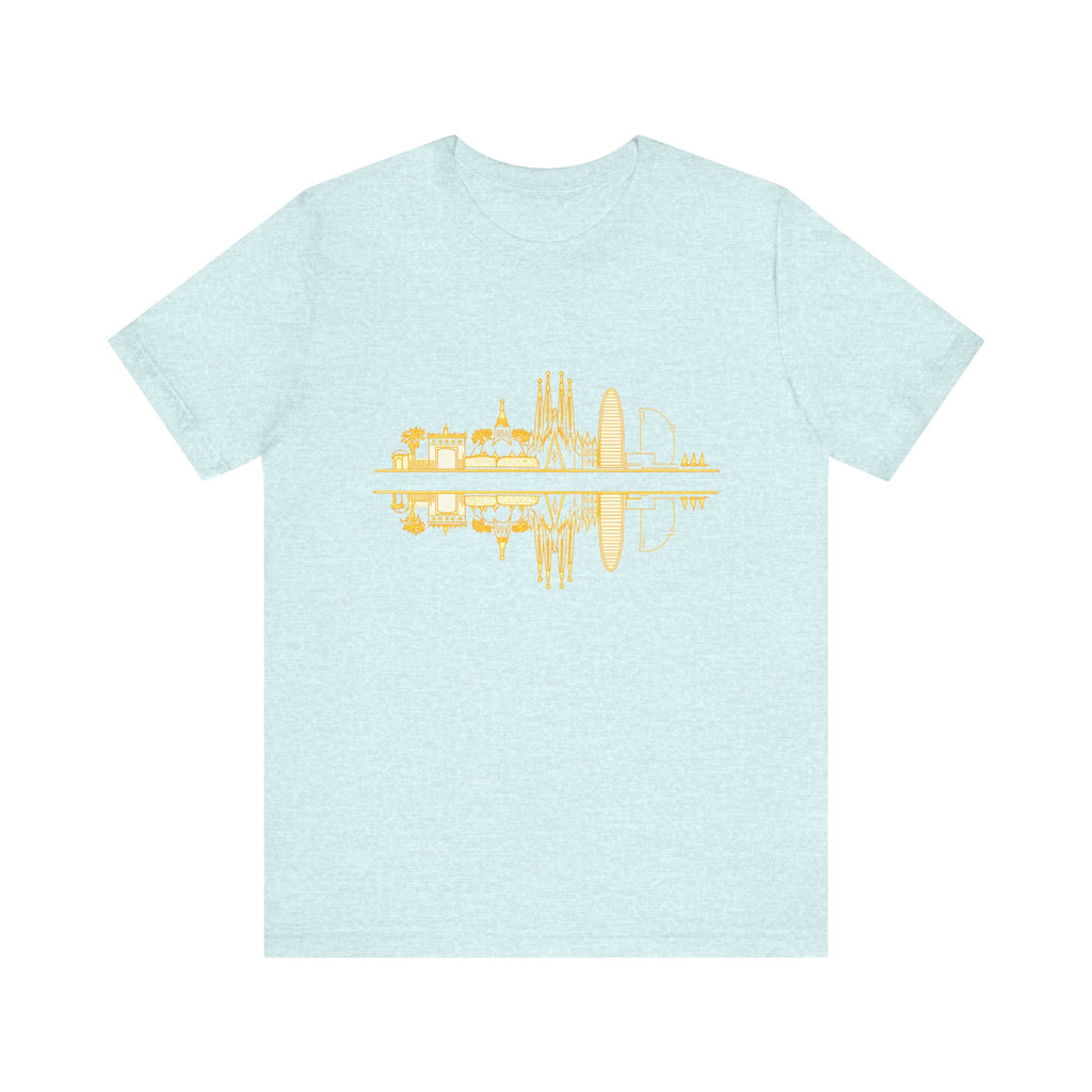 City Skyline Reflection T‑Shirt — Barcelona Landmark