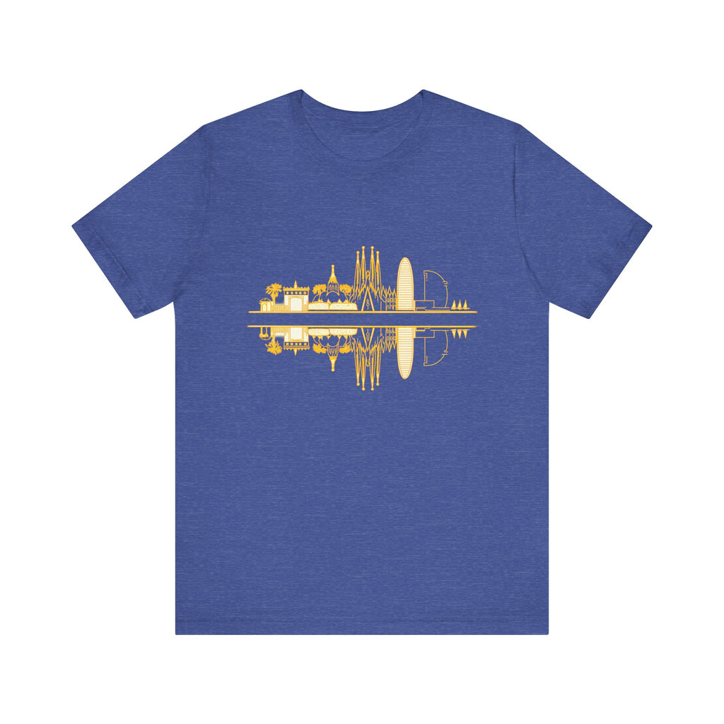 City Skyline Reflection T‑Shirt — Barcelona Landmark