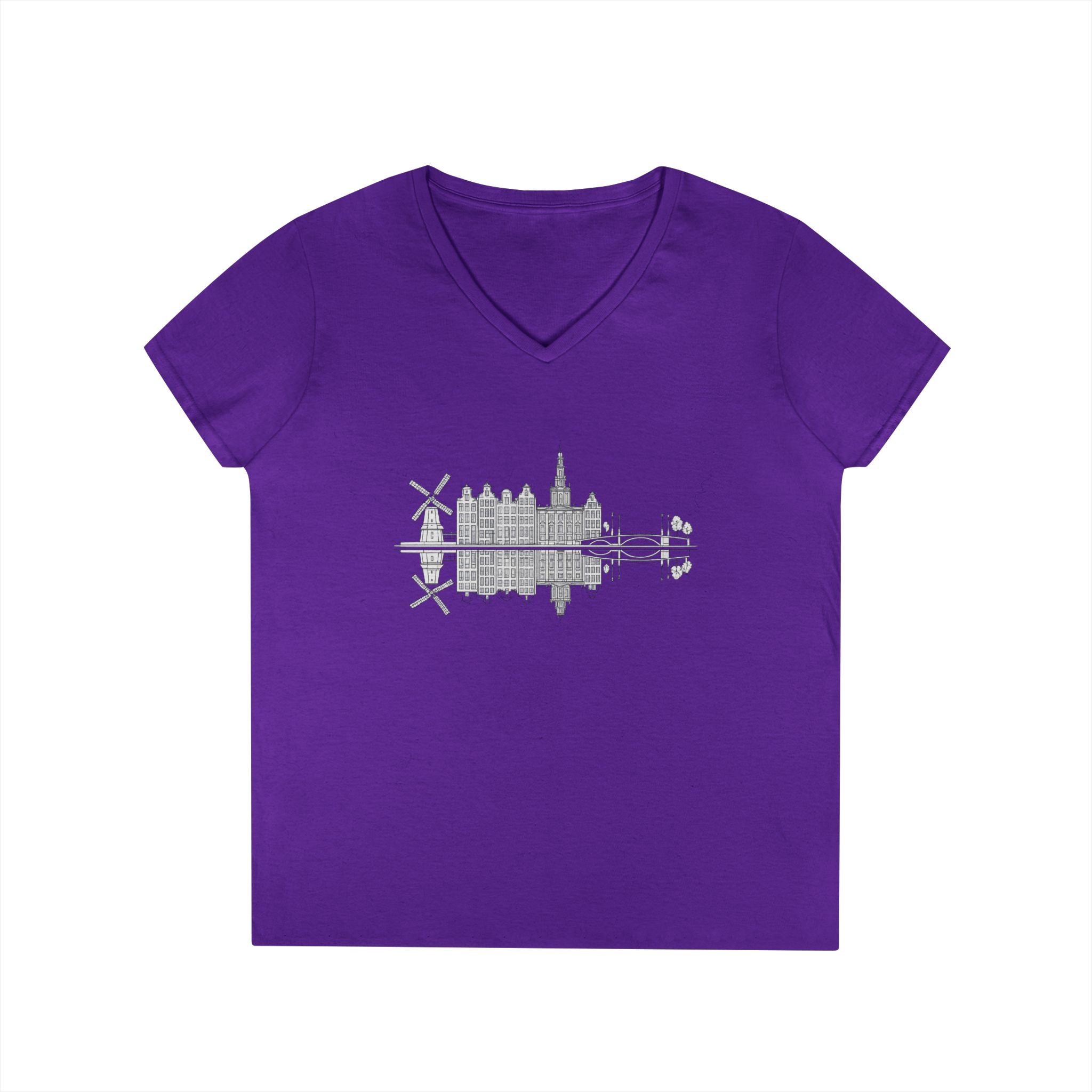 Amsterdam Skyline V-Neck Tee