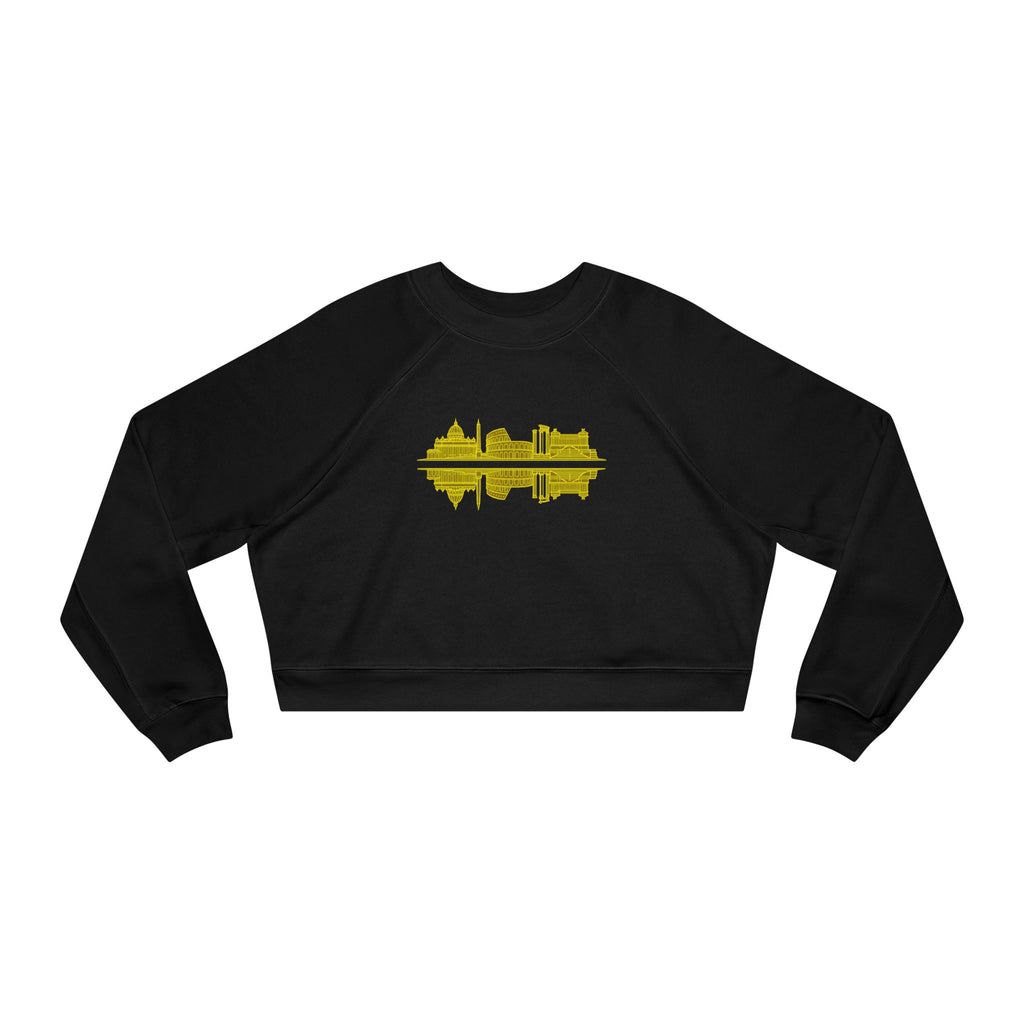 Cropped Pullover — 'ROME' Soundwave Graphic Women's Fleece