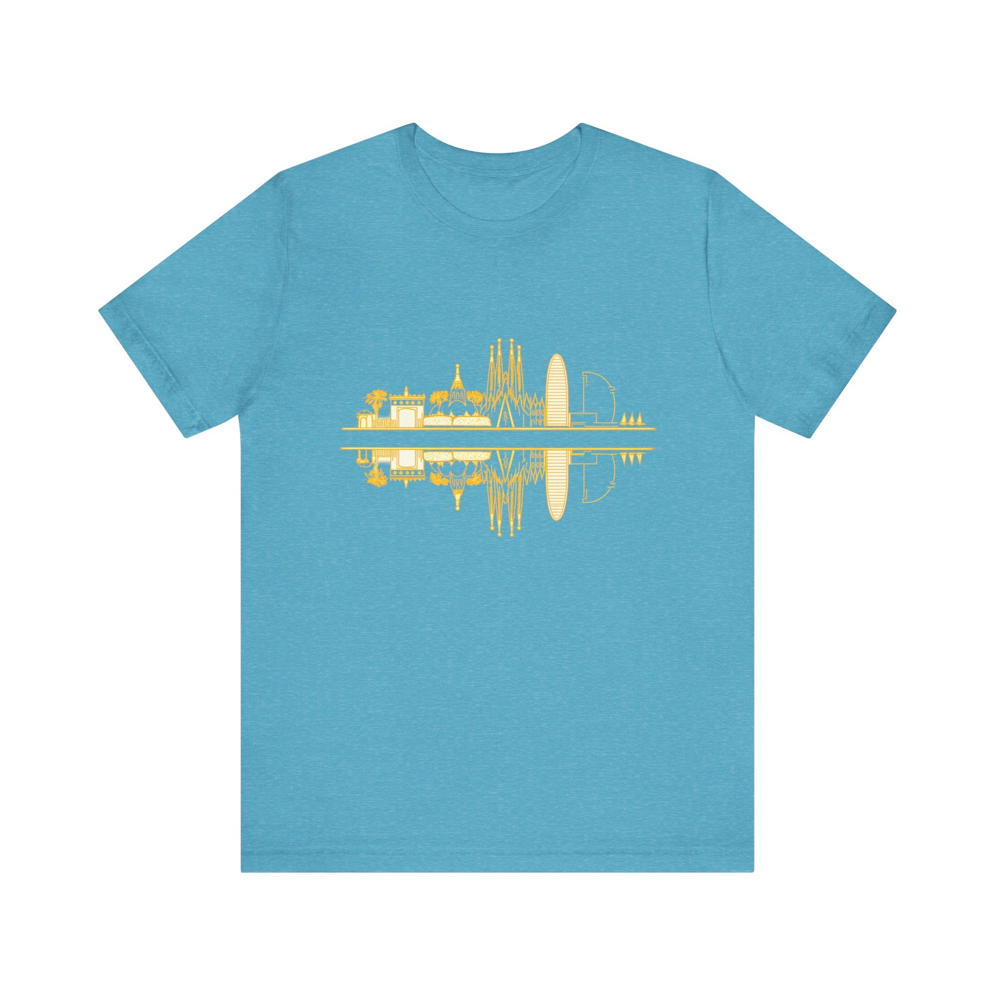City Skyline Reflection T‑Shirt — Barcelona Landmark