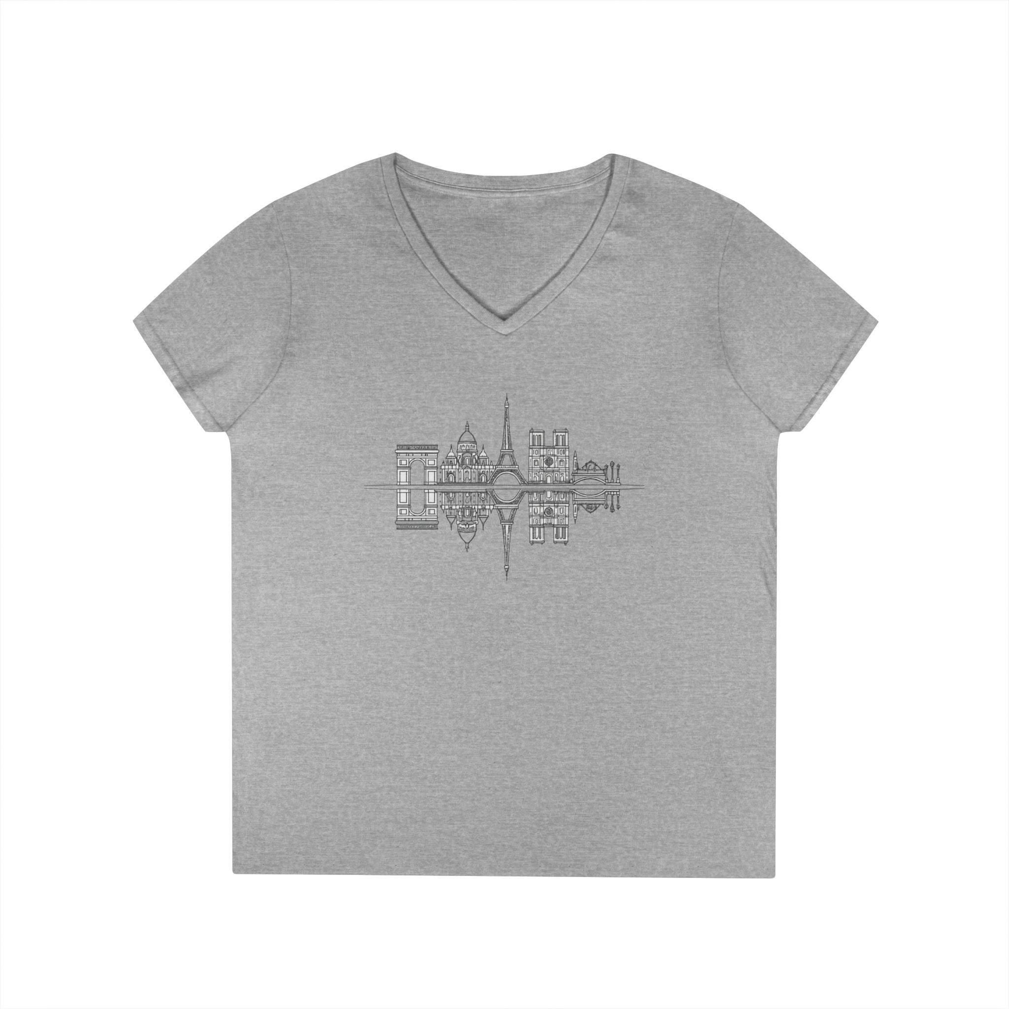 Paris Skyline V-Neck T-Shirt