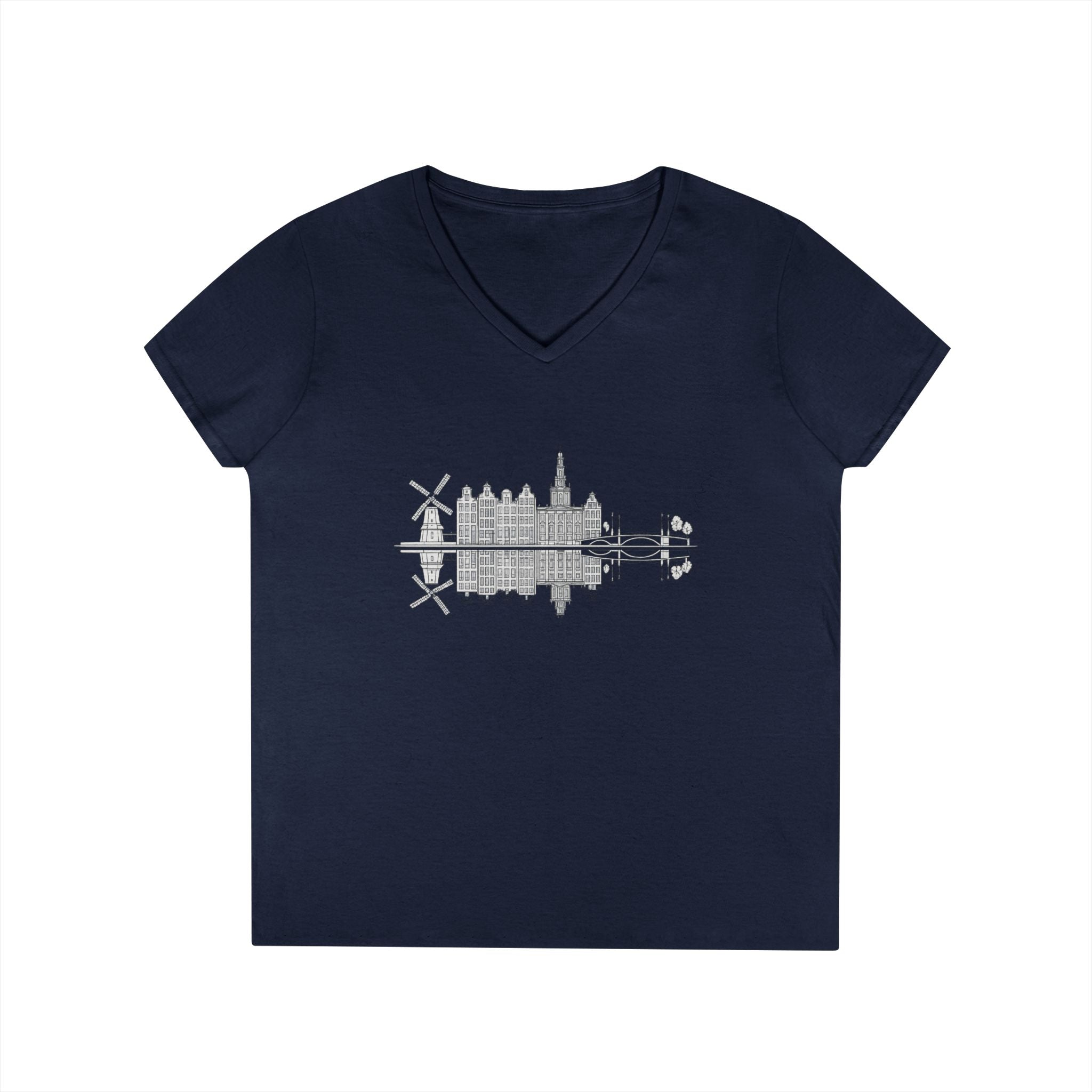 Amsterdam Skyline V-Neck Tee