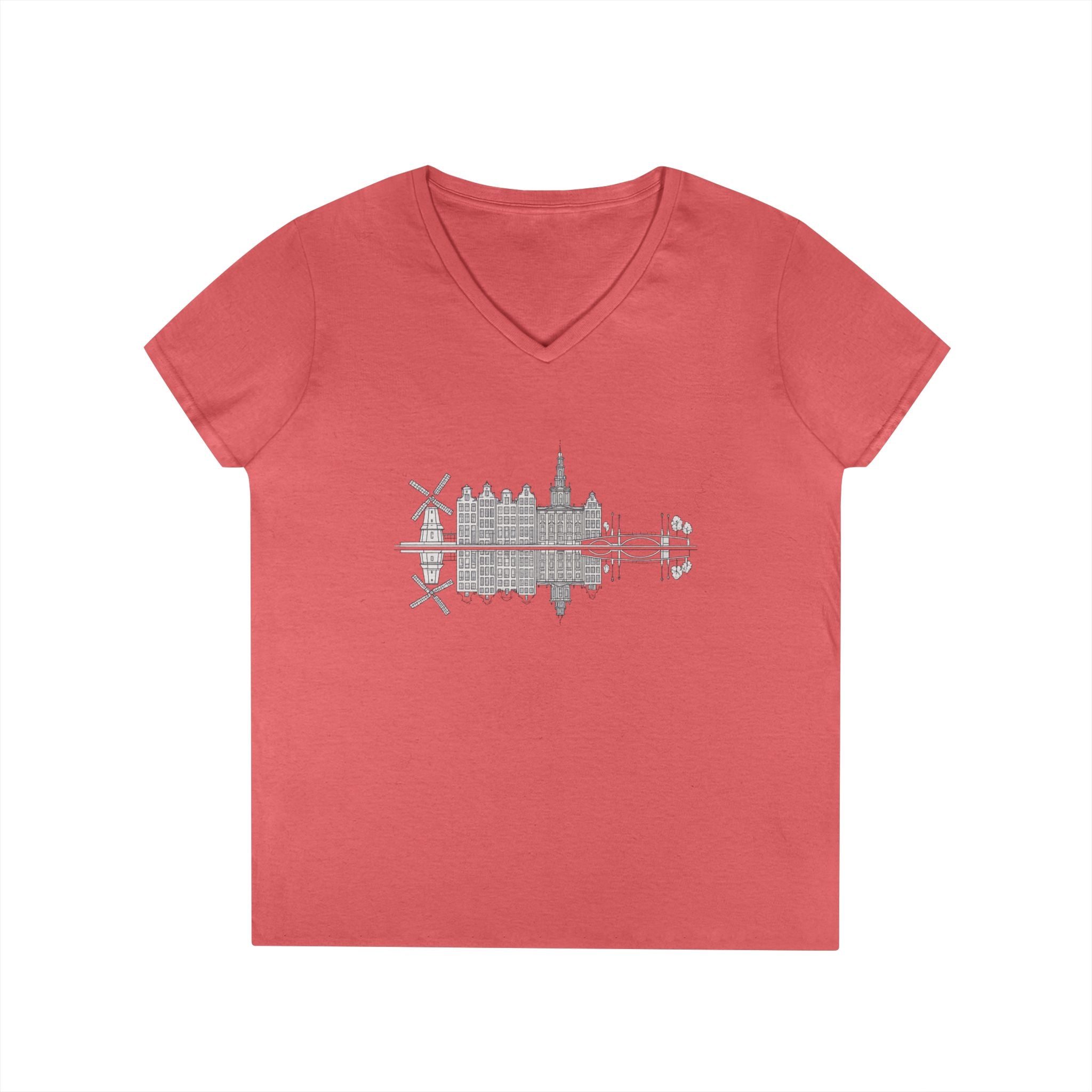 Amsterdam Skyline V-Neck Tee