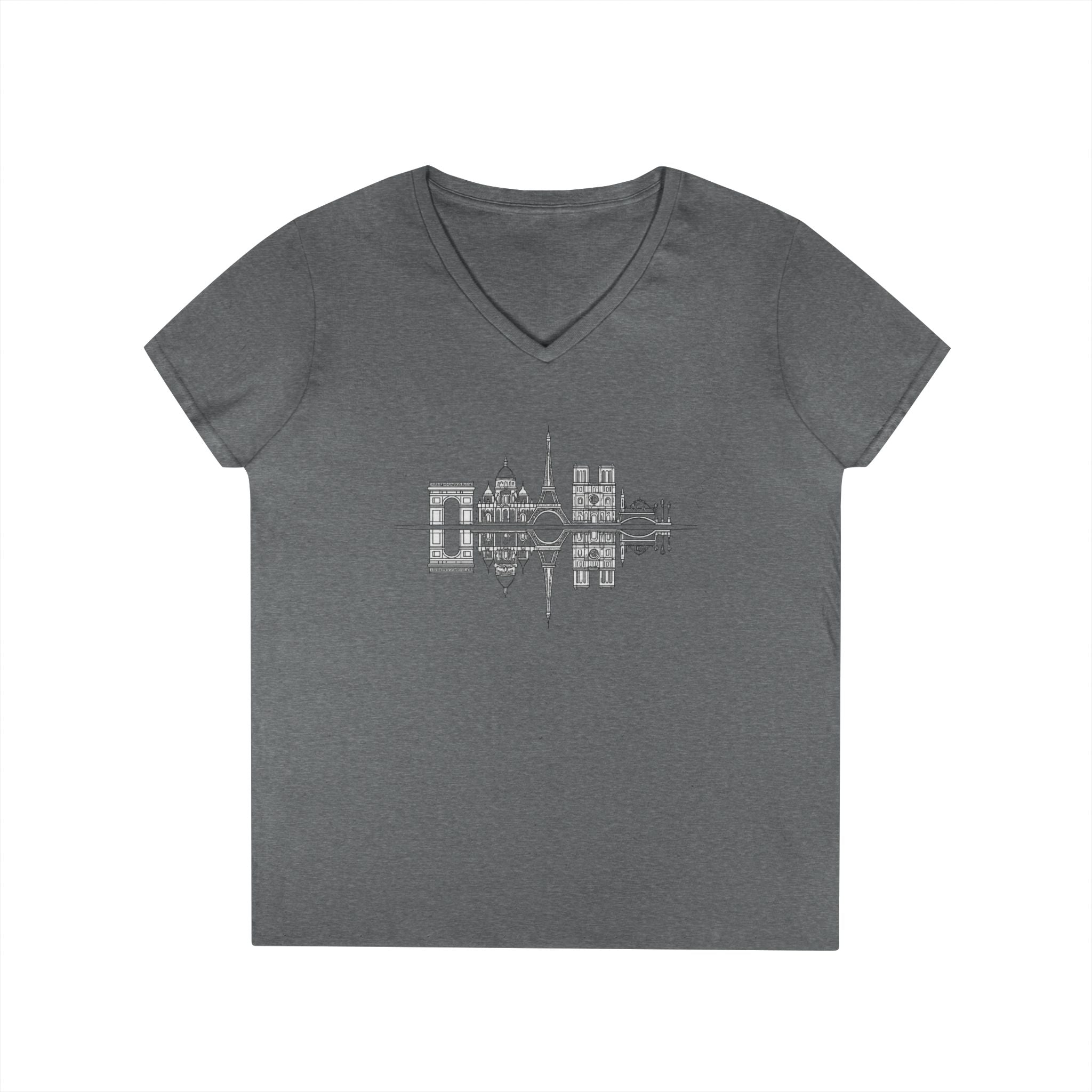 Paris Skyline V-Neck T-Shirt
