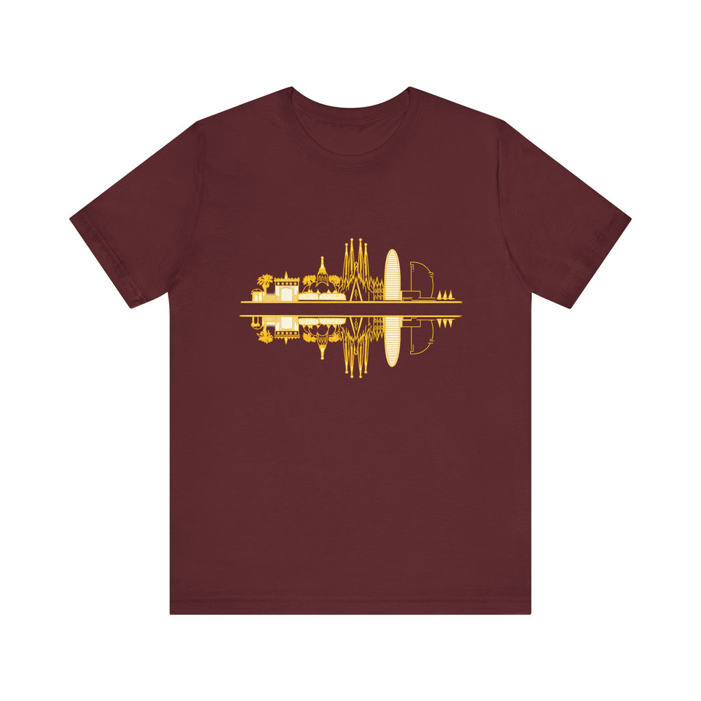 City Skyline Reflection T‑Shirt — Barcelona Landmark