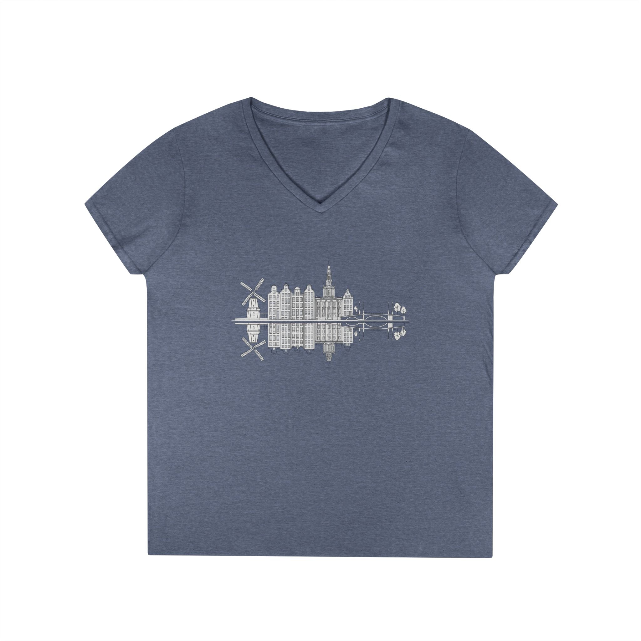 Amsterdam Skyline V-Neck Tee