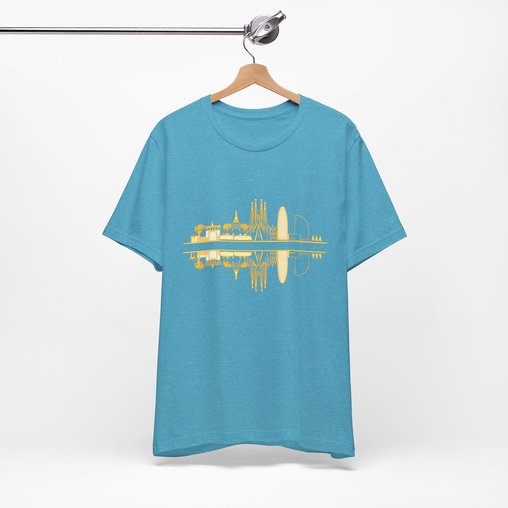 City Skyline Reflection T‑Shirt — Barcelona Landmark