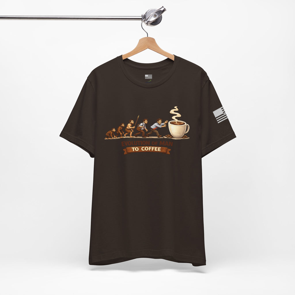 Evolution of Man to Coffee Drinker T-shirt