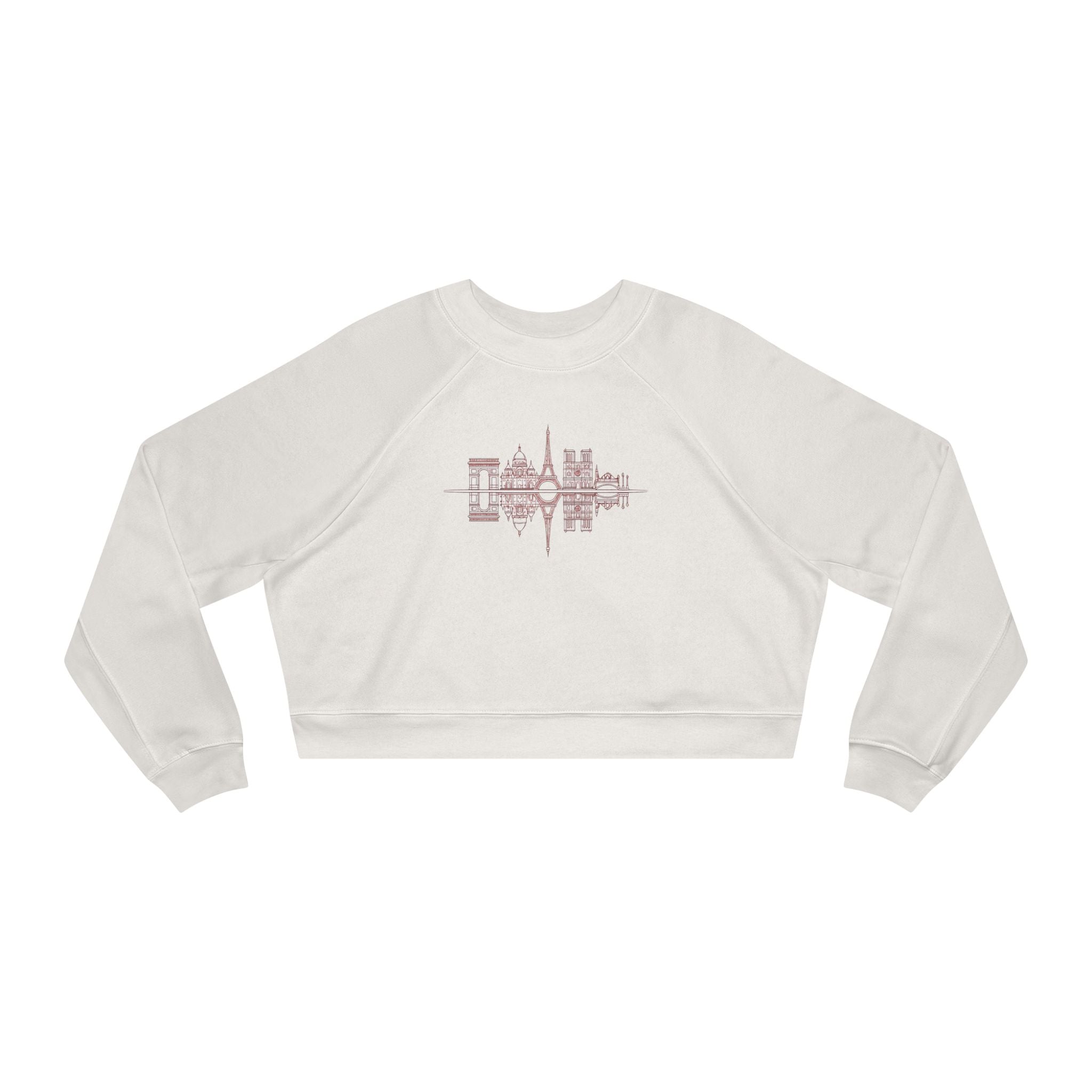 Cropped Pullover — 'PARIS' Soundwave Graphic Women's Fleece