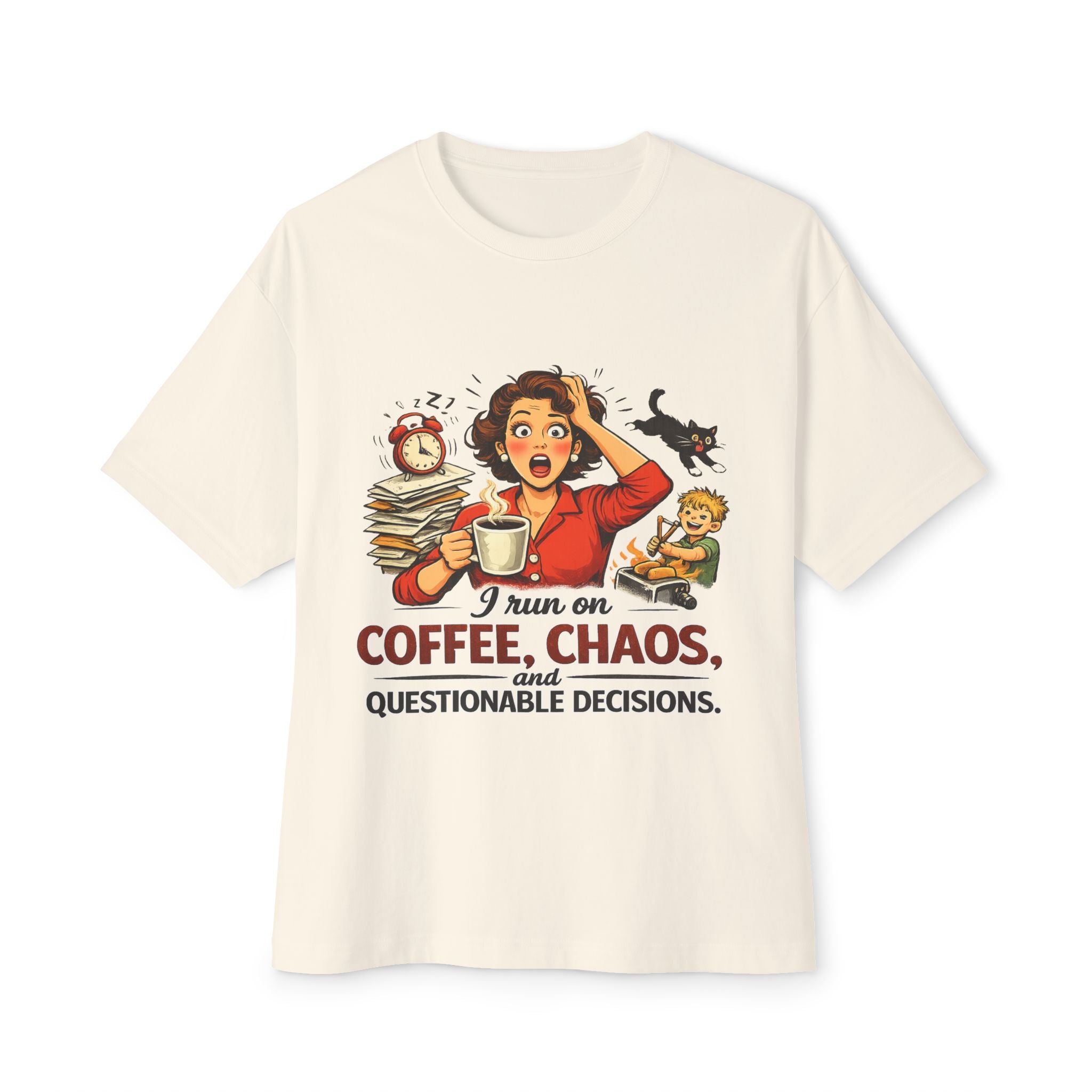 Coffee, Chaos & Questionable Decisions T-Shirt