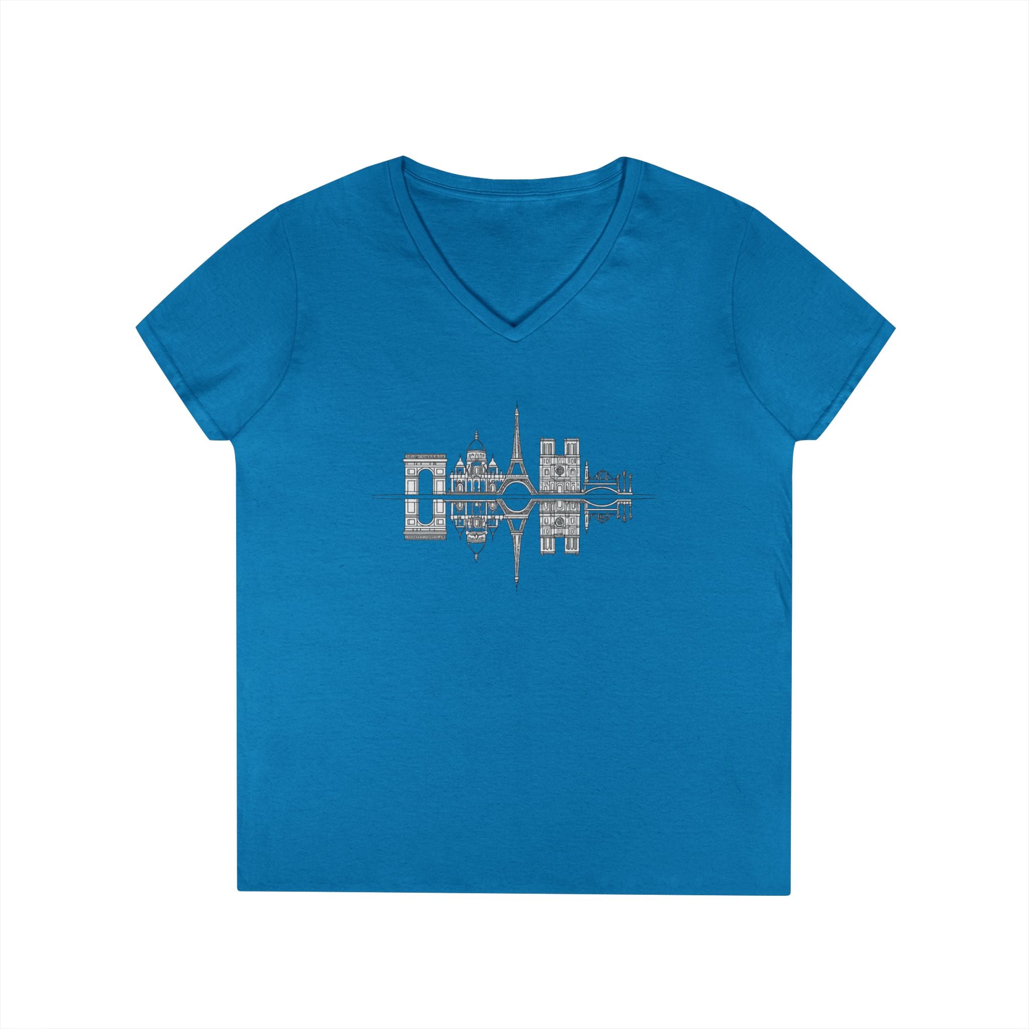 Paris Skyline V-Neck T-Shirt