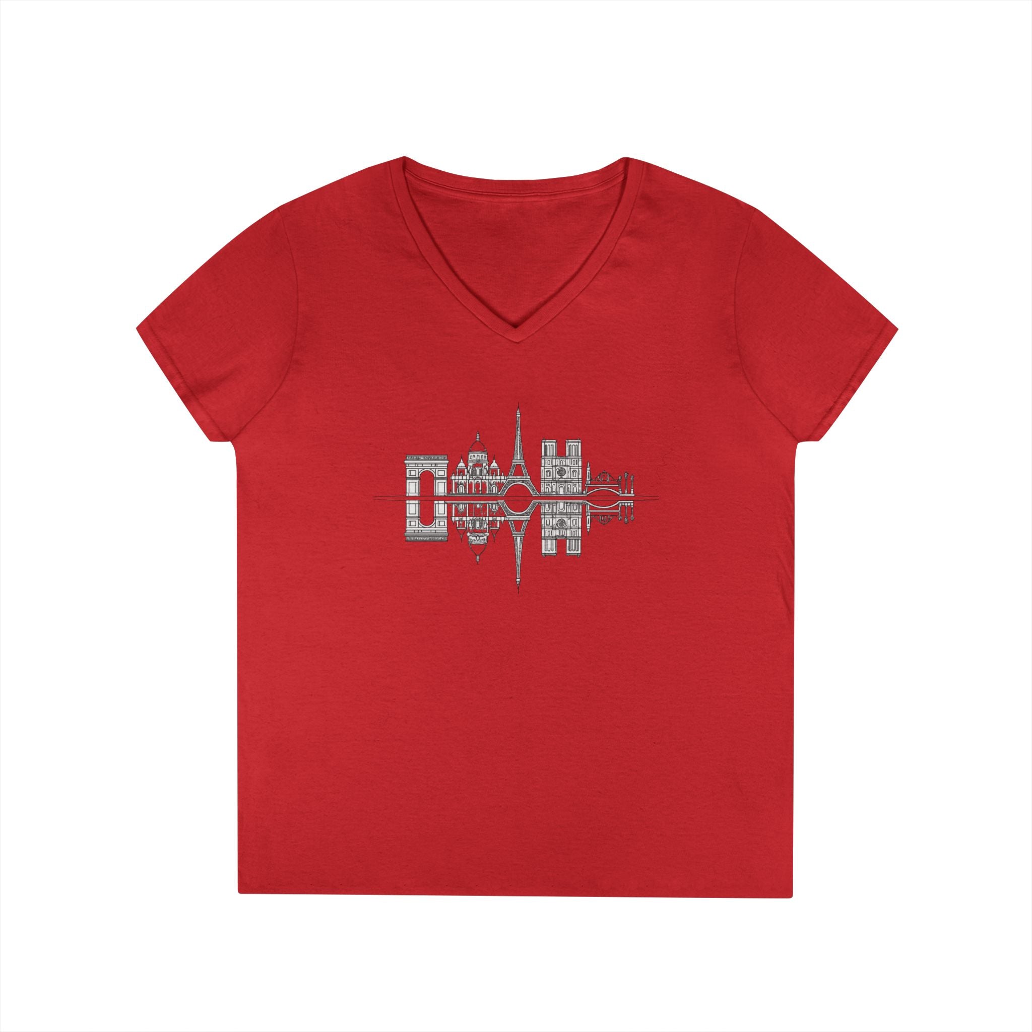 Paris Skyline V-Neck T-Shirt