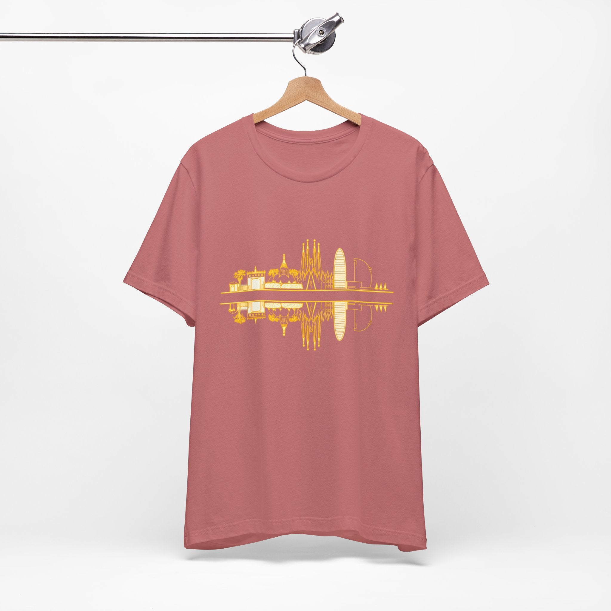 City Skyline Reflection T‑Shirt — Barcelona Landmark