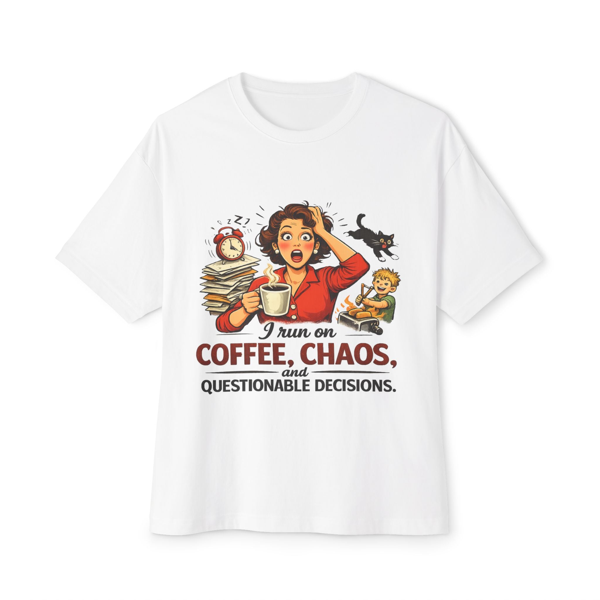 Coffee, Chaos & Questionable Decisions T-Shirt