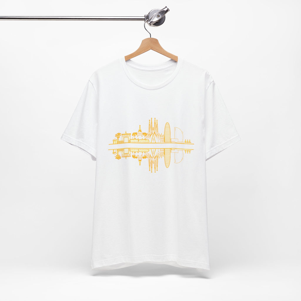City Skyline Reflection T‑Shirt — Barcelona Landmark