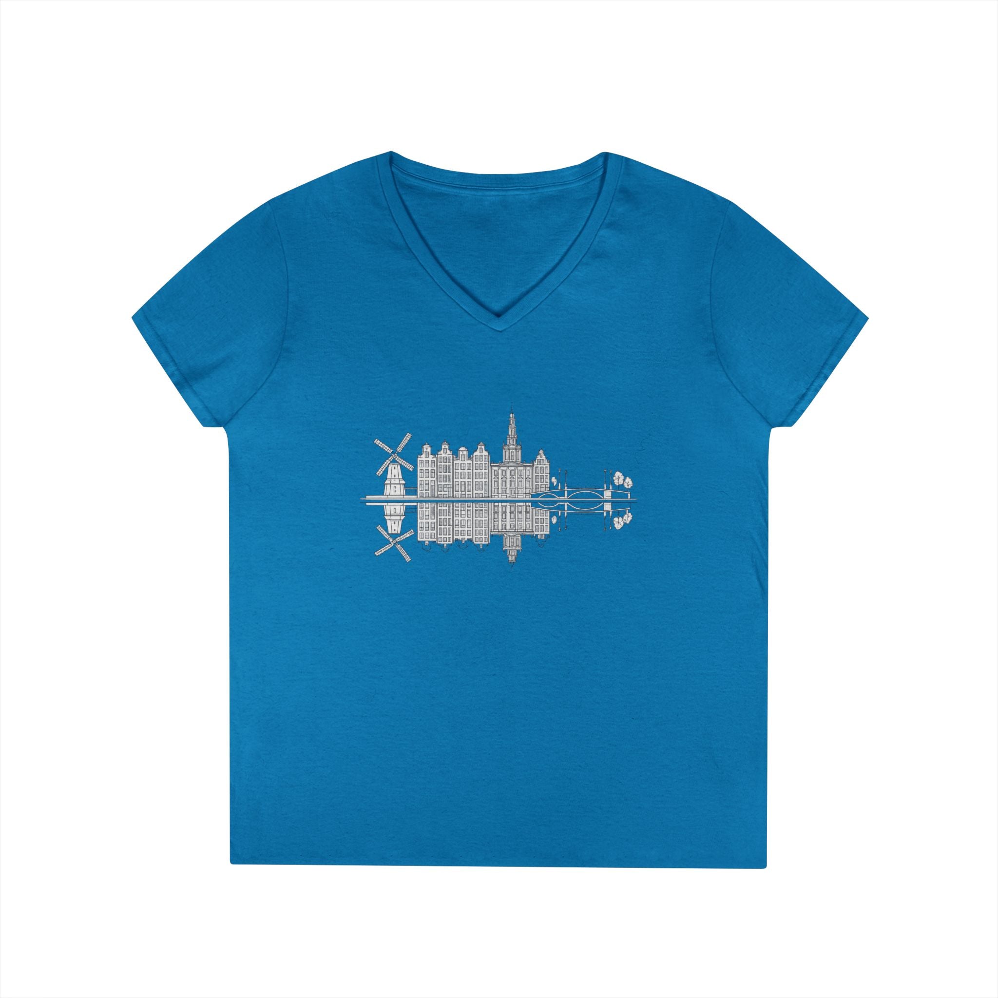 Amsterdam Skyline V-Neck Tee