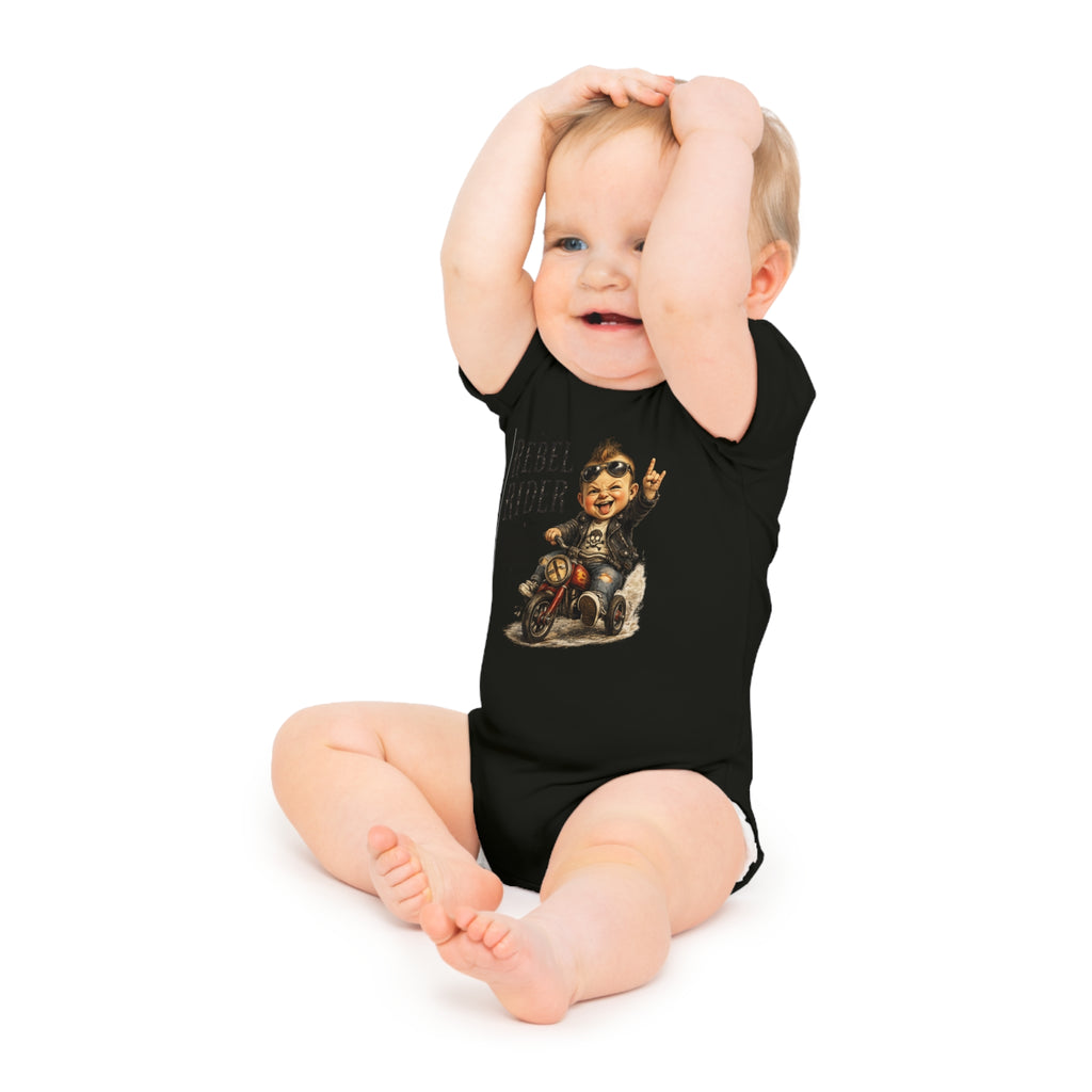 Rebel Rider Baby Bodysuit – Cute Motorcycle Baby Onesie