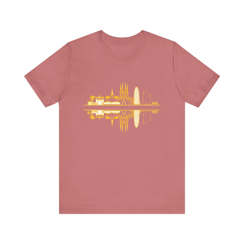 City Skyline Reflection T‑Shirt — Barcelona Landmark